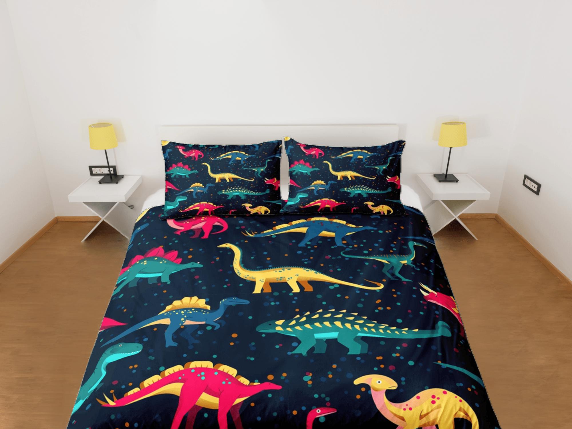 daintyduvet Dark blue dinosaur bedding, kids bedding full, cute duvet cover set, dinosaur nursery bed decor, colorful bedding, baby dinosaur, toddler