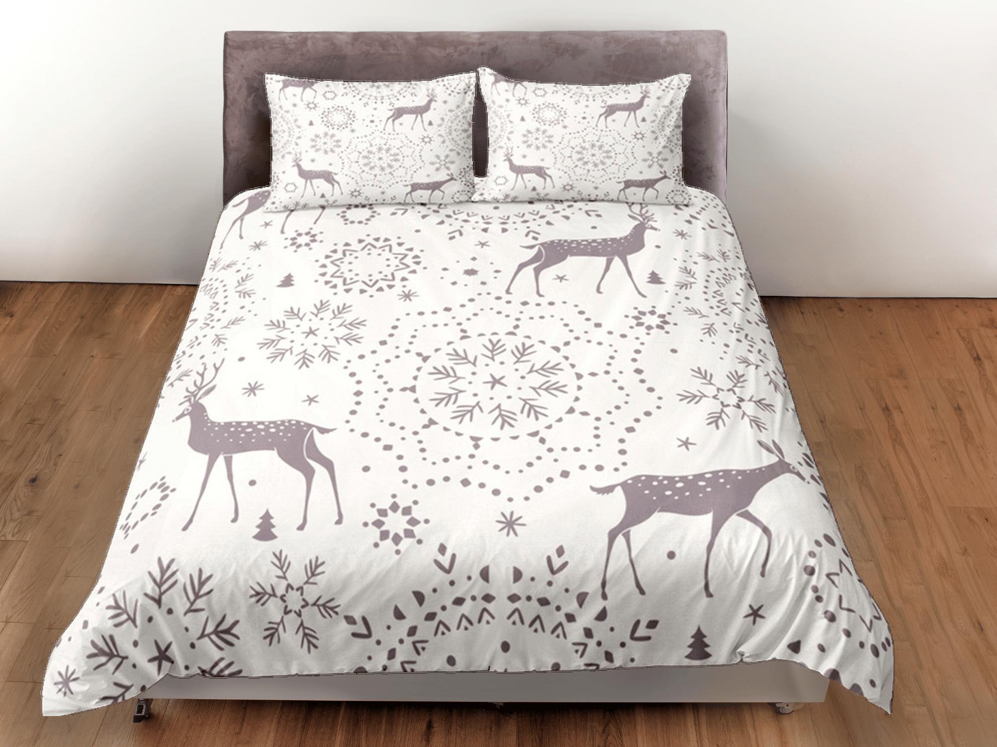 daintyduvet Duvet Cover Set Boho Bedding, Winter Blanket Snowflakes Dorm Bedding & Pillowcase