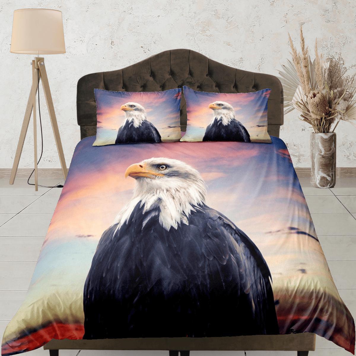 daintyduvet Eagle Duvet Cover Set Cute Bedspread, Bird Dorm Bedding with Pillowcase, King Duvet Cover Full, Queen Comforter Cover Bedding