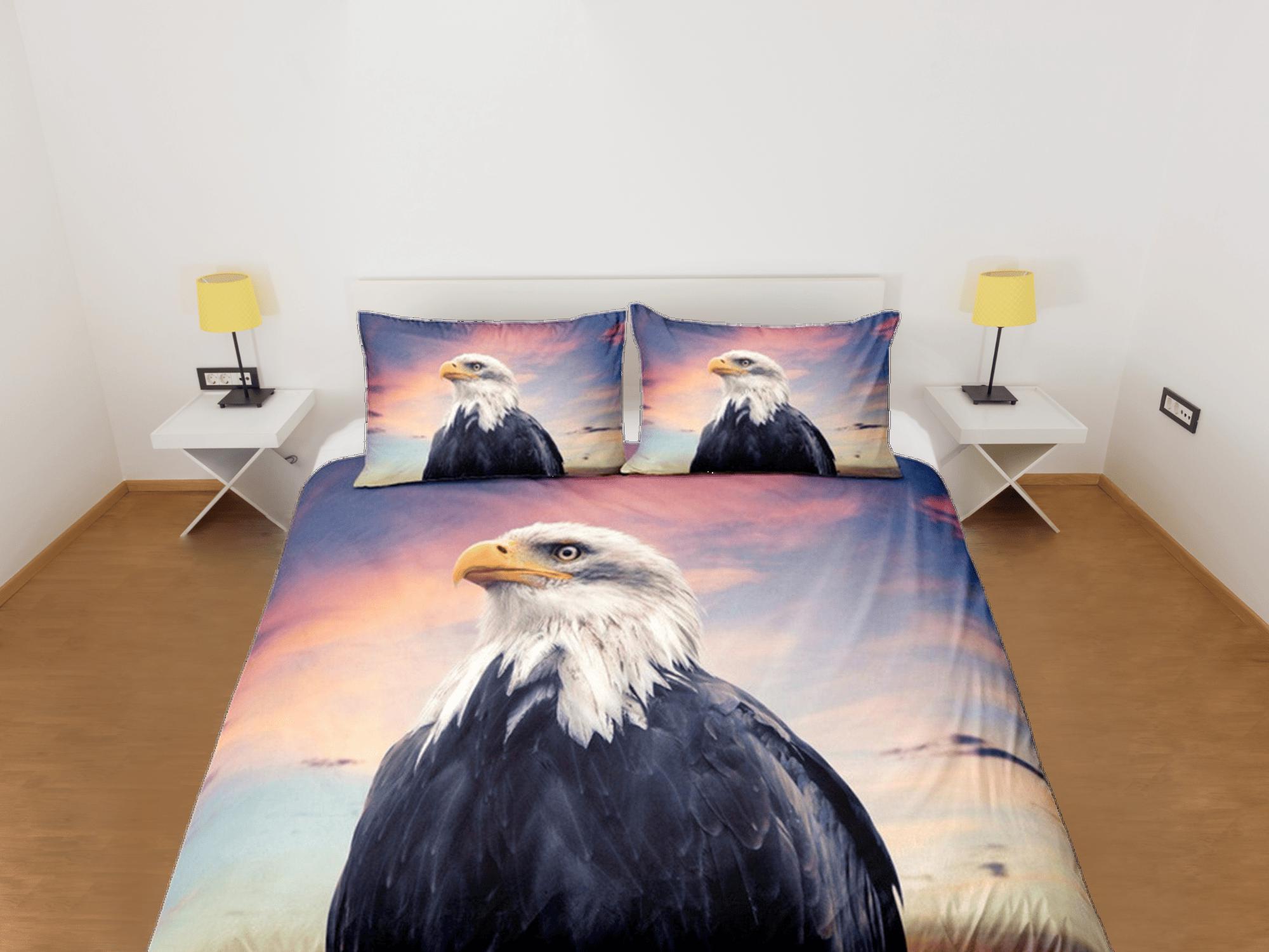 daintyduvet Eagle Duvet Cover Set Cute Bedspread, Bird Dorm Bedding with Pillowcase, King Duvet Cover Full, Queen Comforter Cover Bedding