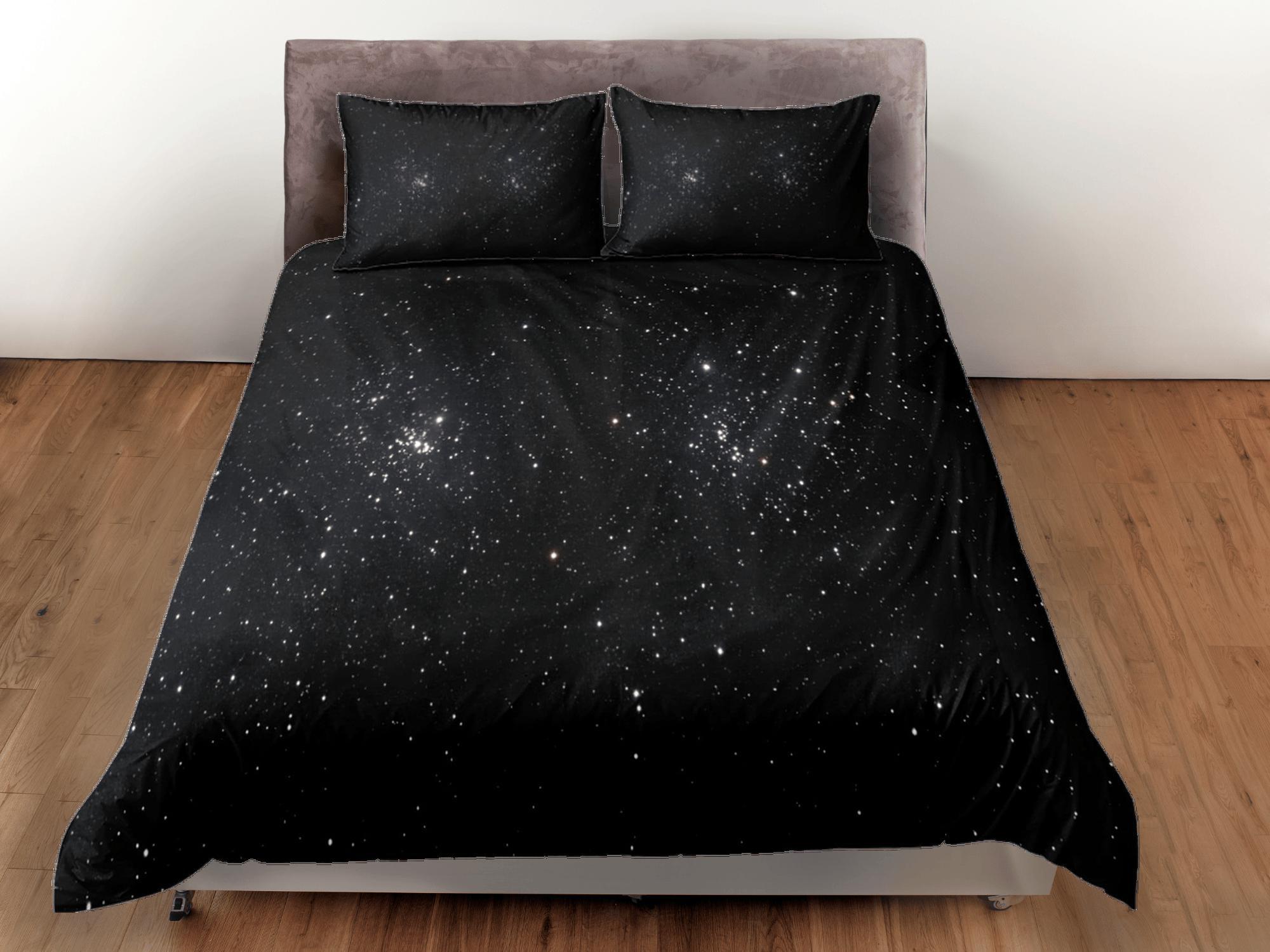 daintyduvet Galaxy Stars Black Duvet Cover Set Bedspread, Dorm Bedding with Pillowcase