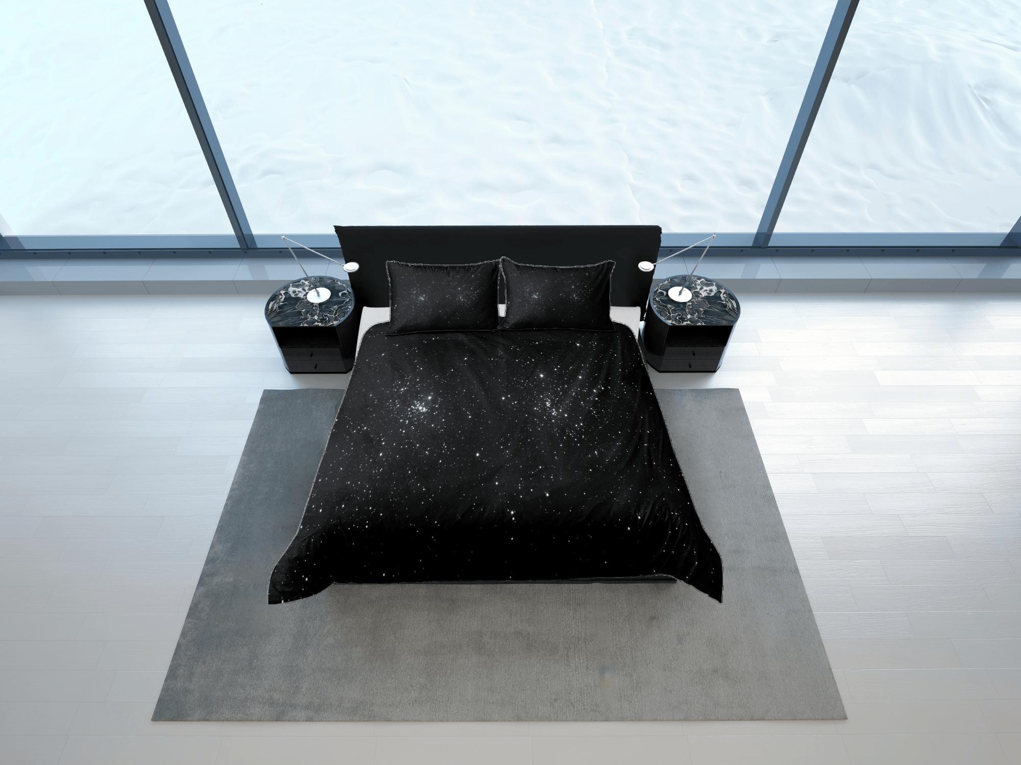 daintyduvet Galaxy Stars Black Duvet Cover Set Bedspread, Dorm Bedding with Pillowcase