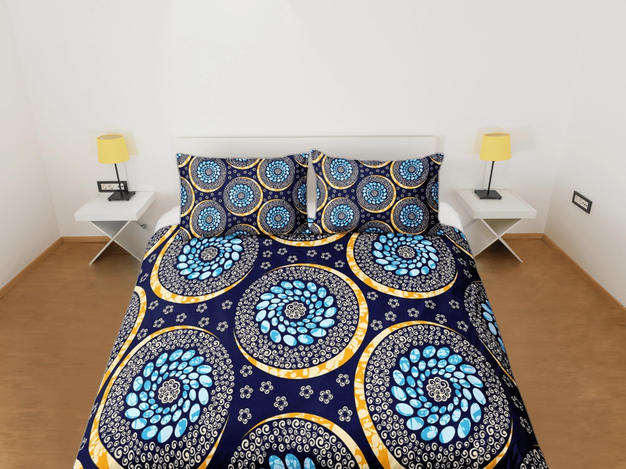 daintyduvet Geometric dandelion african bedding set duvet cover, boho bedding, ethnic tribal designs, afrocentric designer bedding, south african gift