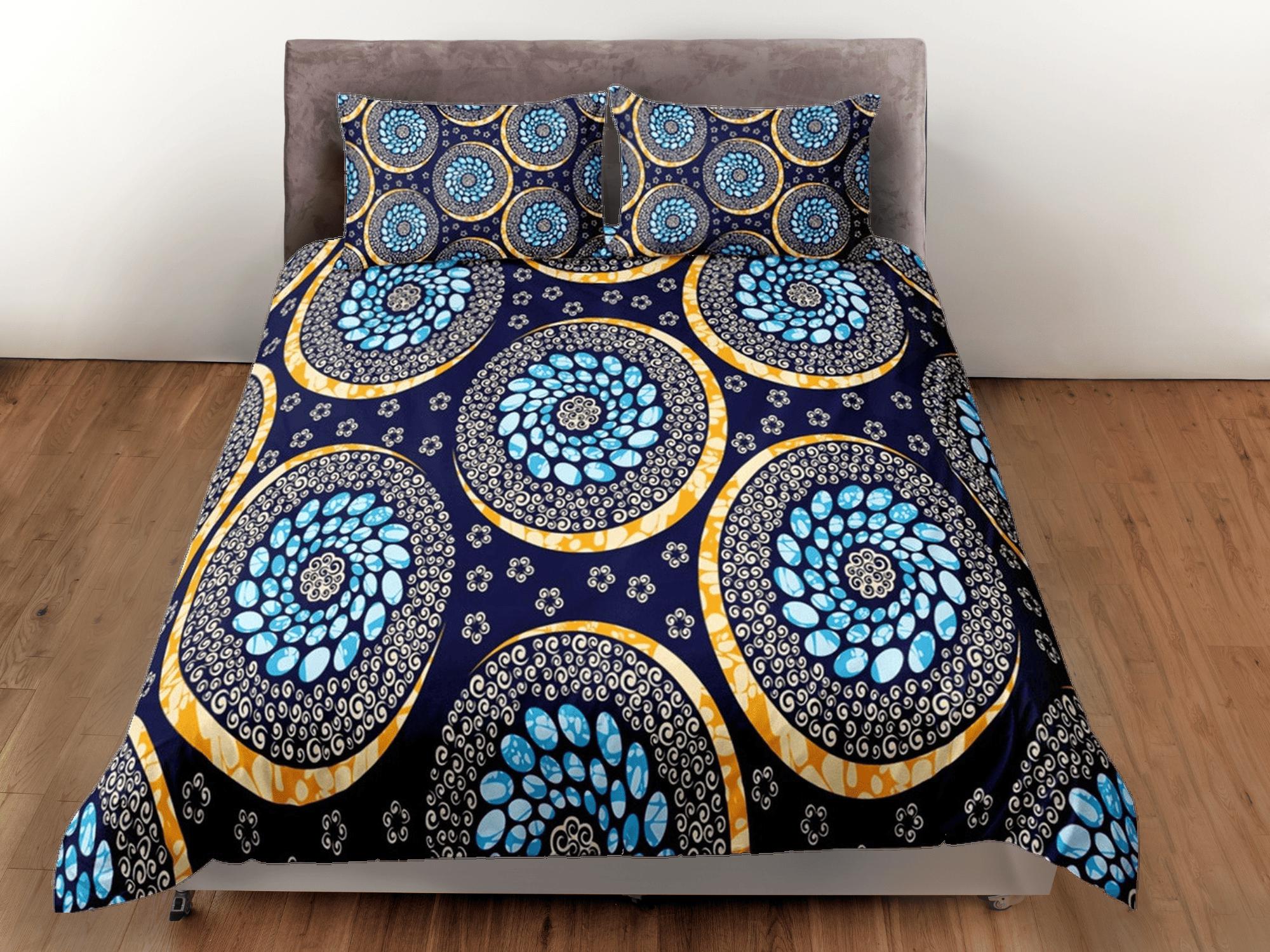 daintyduvet Geometric dandelion african bedding set duvet cover, boho bedding, ethnic tribal designs, afrocentric designer bedding, south african gift