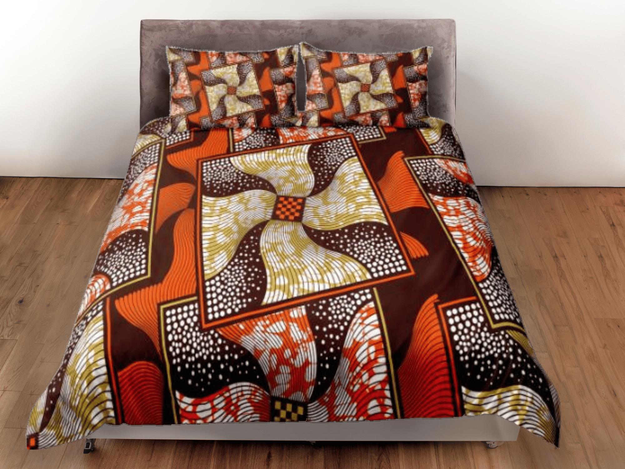 daintyduvet Geometric square waves african bedding set duvet cover, boho bedding, ethnic designs, afrocentric designer bedding, south african gift