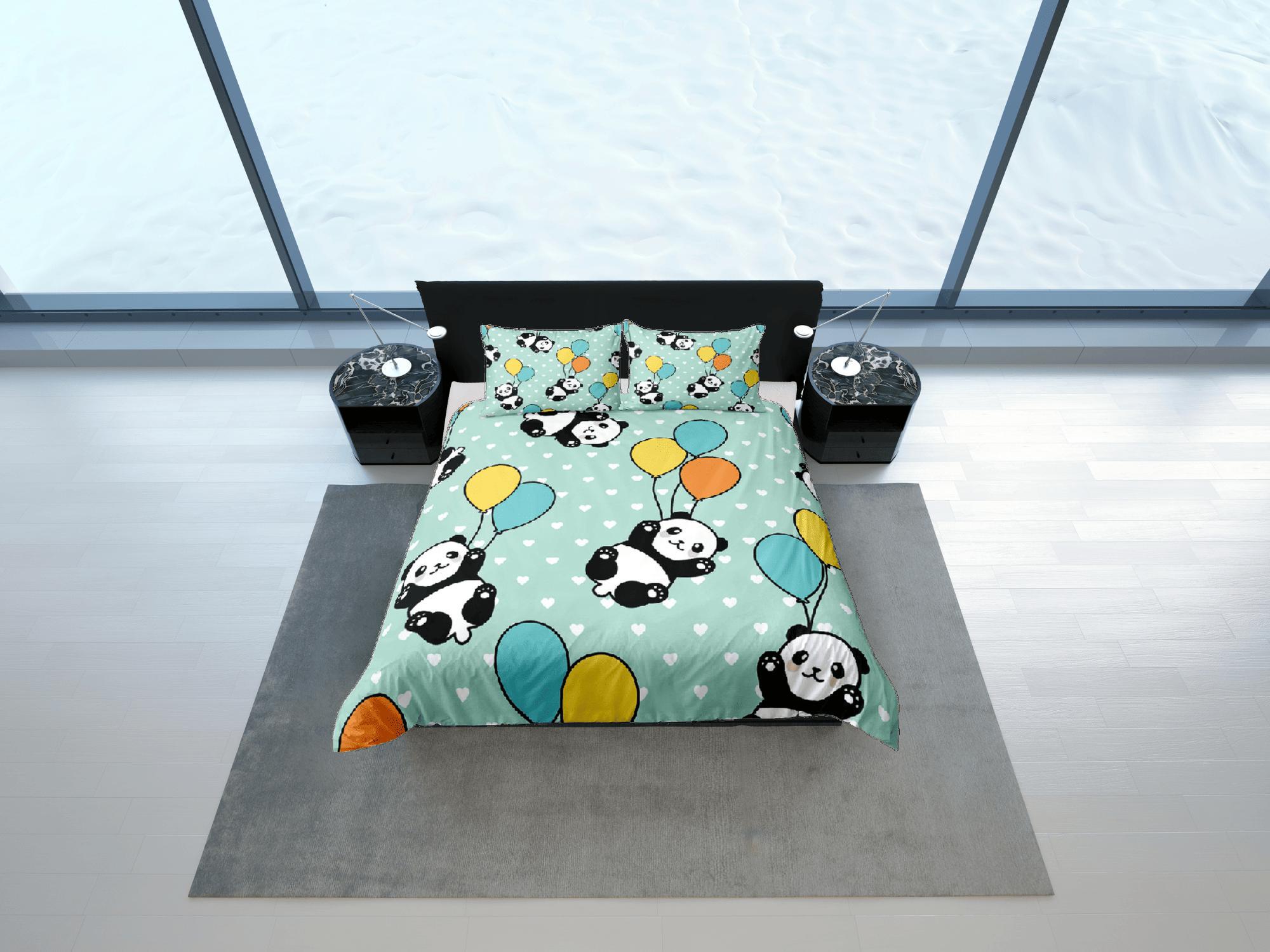 daintyduvet Gift for Panda Lovers Duvet Cover Set Bedspread, Kids Bedding with Pillowcase