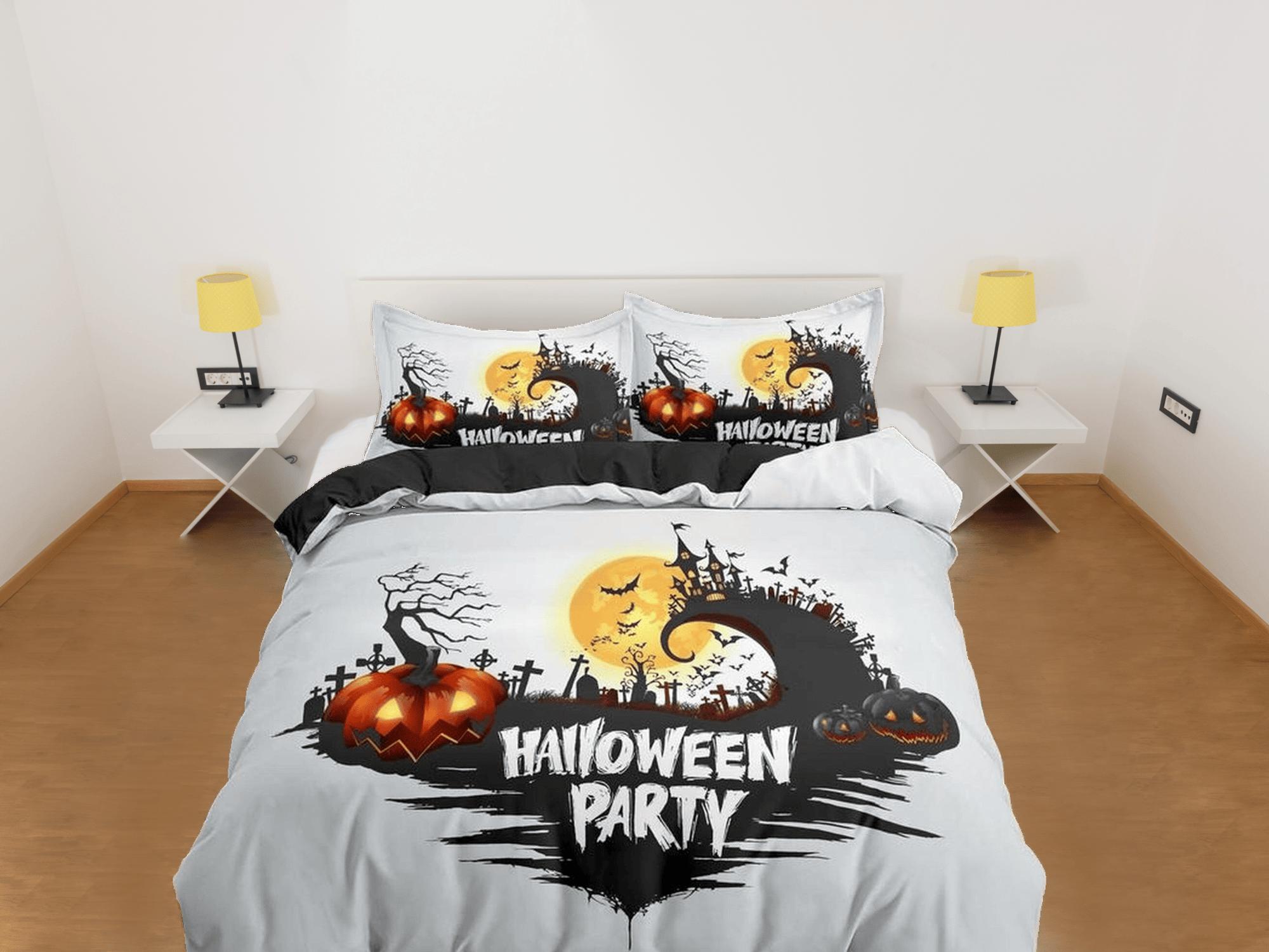 daintyduvet Halloween party bedding & pillowcase, gothic duvet cover, dorm bedding, goth decor toddler bedding, halloween gift