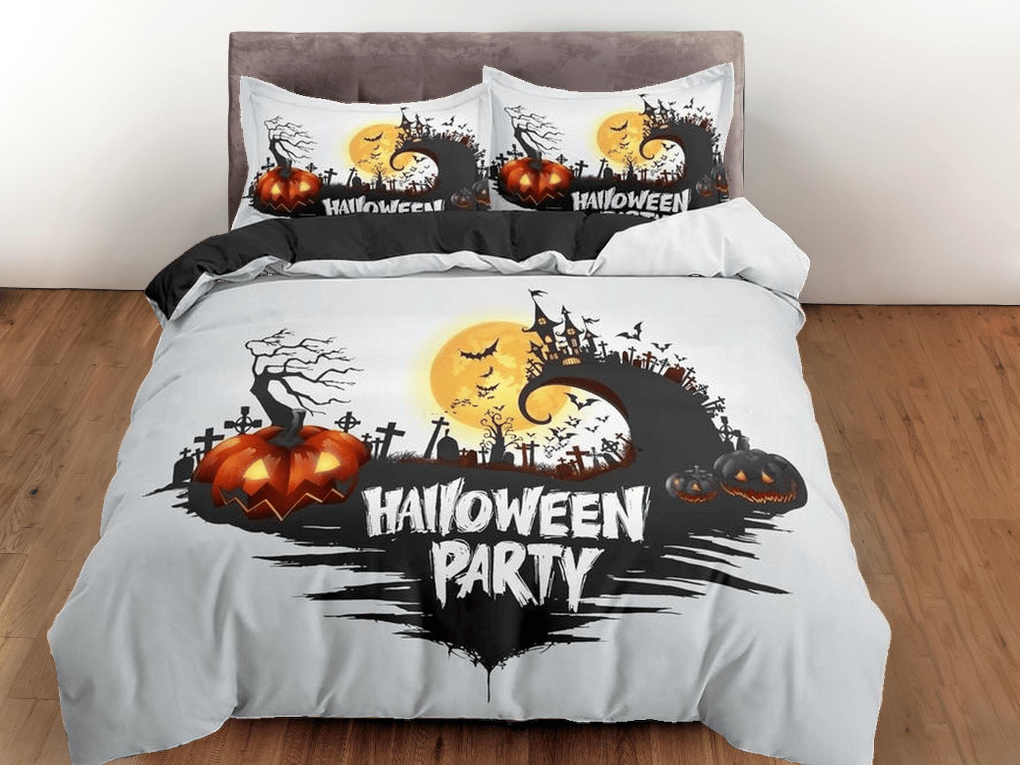 daintyduvet Halloween party bedding & pillowcase, gothic duvet cover, dorm bedding, goth decor toddler bedding, halloween gift