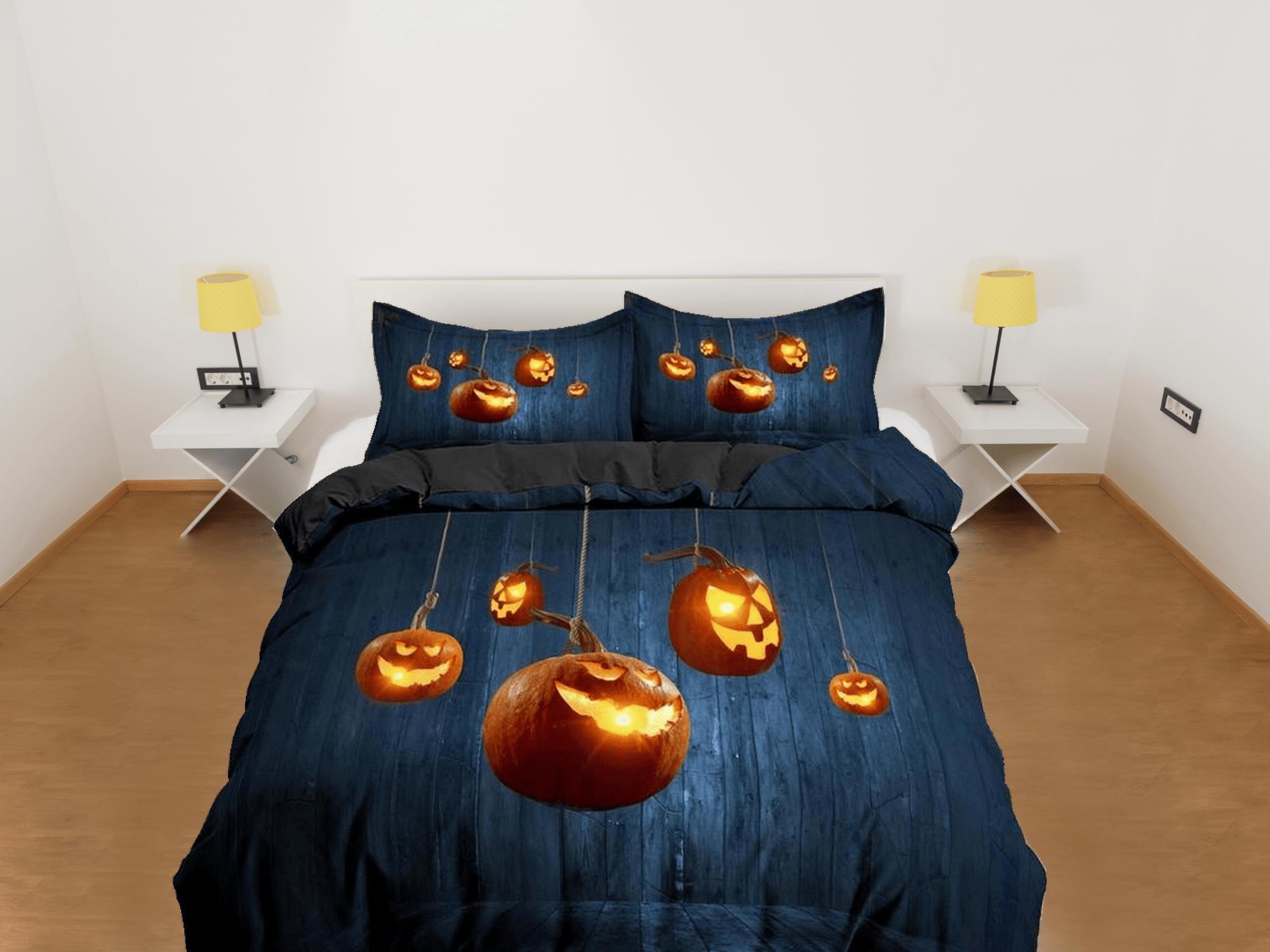 daintyduvet Hanging pumpkin halloween bedding & pillowcase, gothic duvet cover, dorm bedding, goth decor toddler bedding, halloween gift