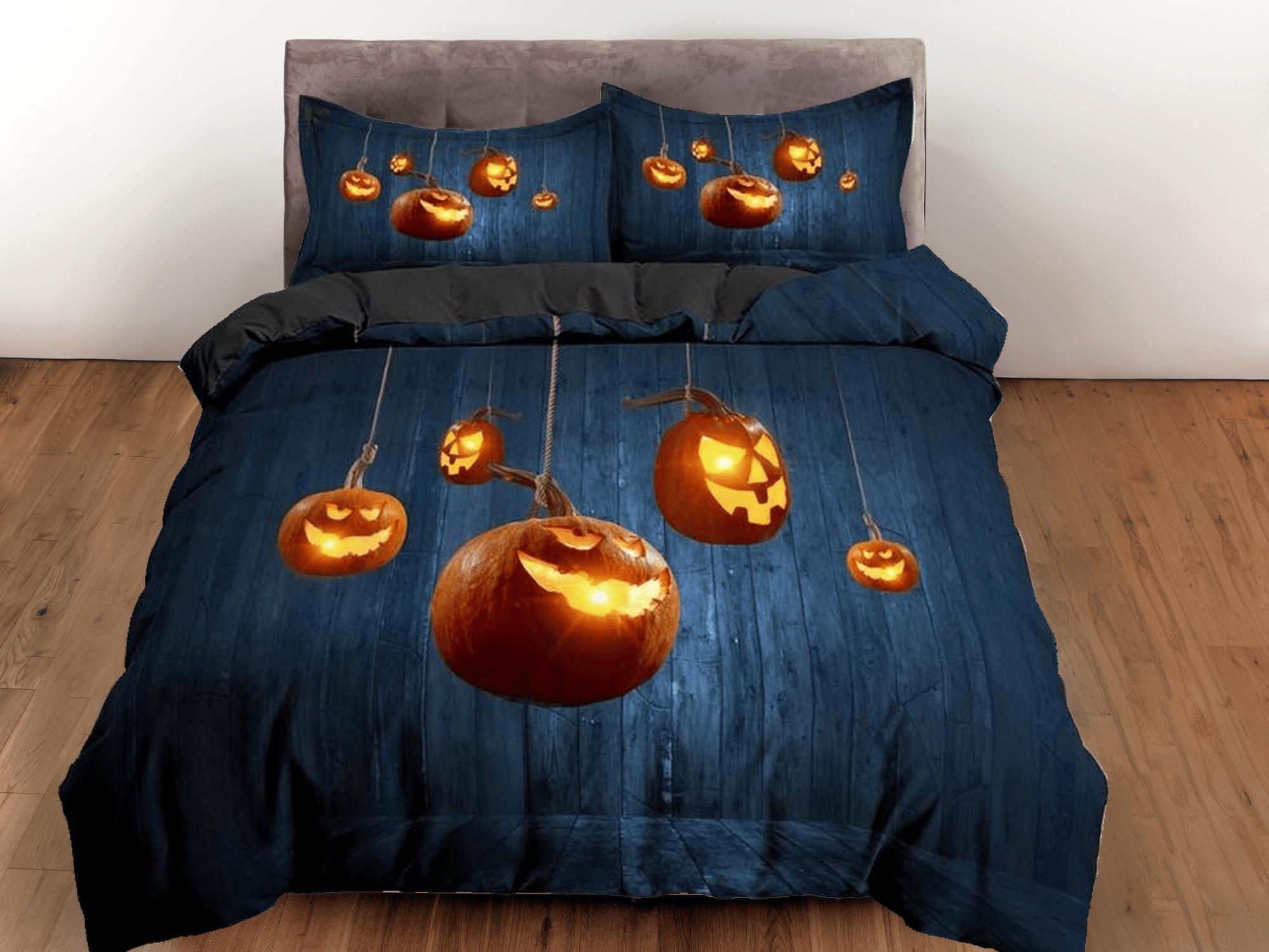 daintyduvet Hanging pumpkin halloween bedding & pillowcase, gothic duvet cover, dorm bedding, goth decor toddler bedding, halloween gift