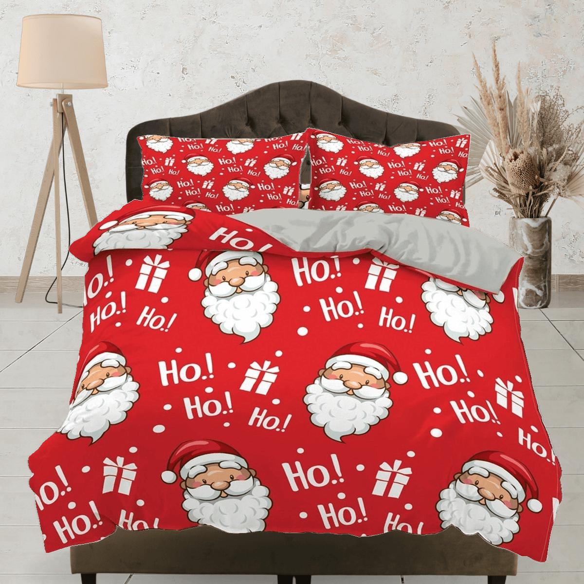 daintyduvet Happy Santa Claus Christmas bedding & pillowcase holiday gift duvet cover king queen full twin toddler bedding baby Christmas farmhouse