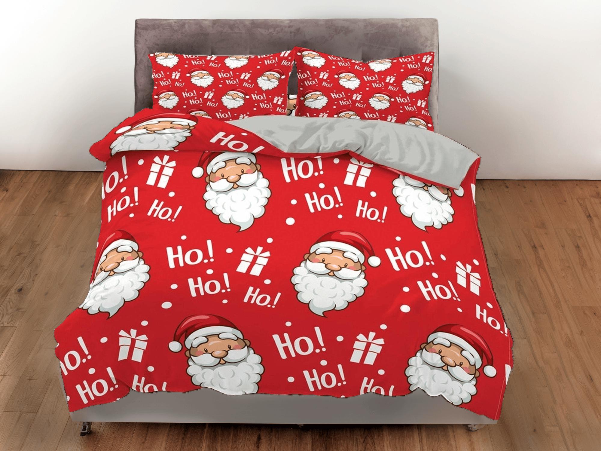 daintyduvet Happy Santa Claus Christmas bedding & pillowcase holiday gift duvet cover king queen full twin toddler bedding baby Christmas farmhouse