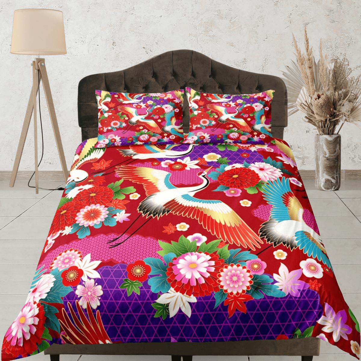 daintyduvet Kimono Inspired Duvet Cover Set Japanese Bedspread, Dorm Bedding with Pillowcase