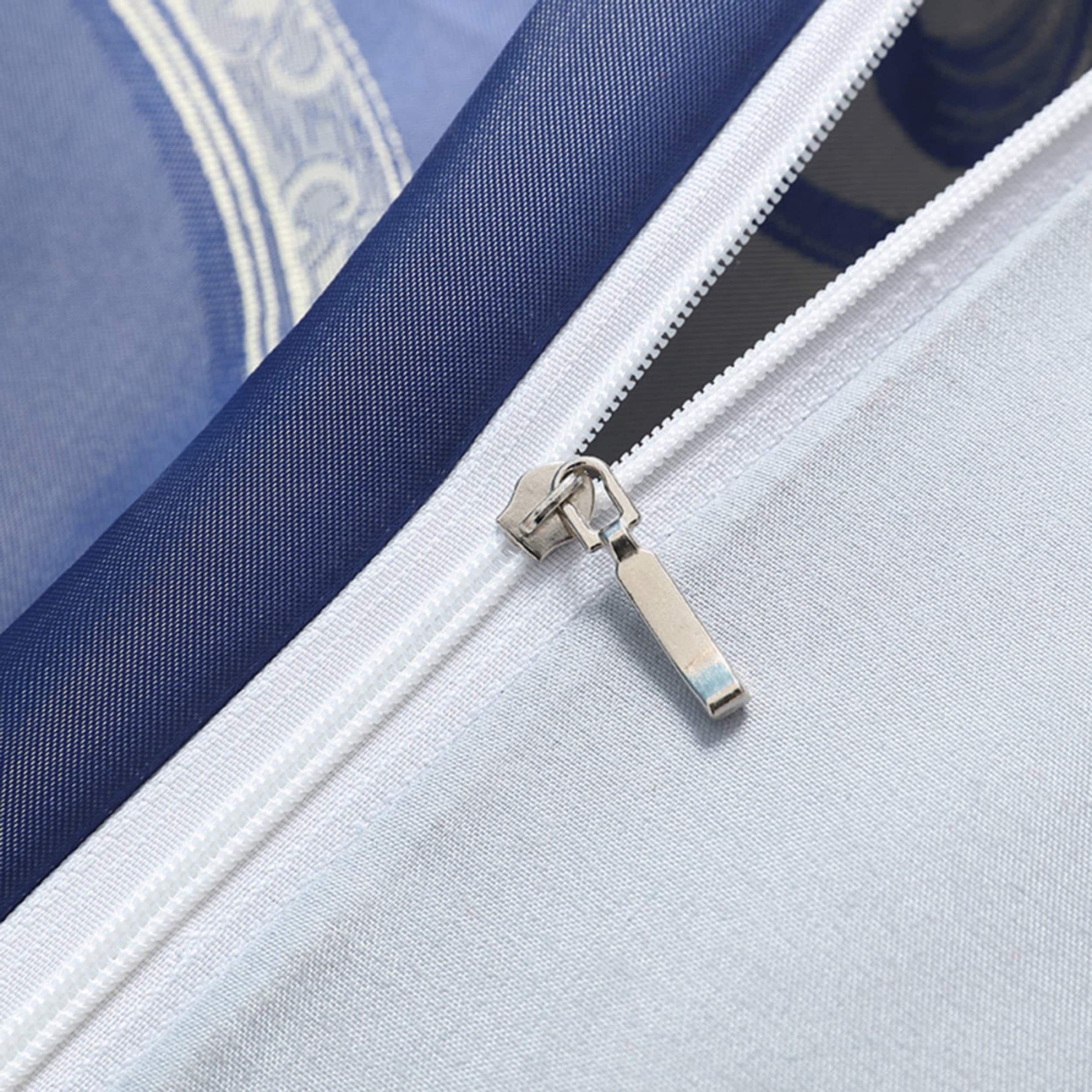 daintyduvet Luxury Blue Duvet Cover Set, Jacquard Fabric Aesthetic Bedding Decorative, Embroidered Bedding Set