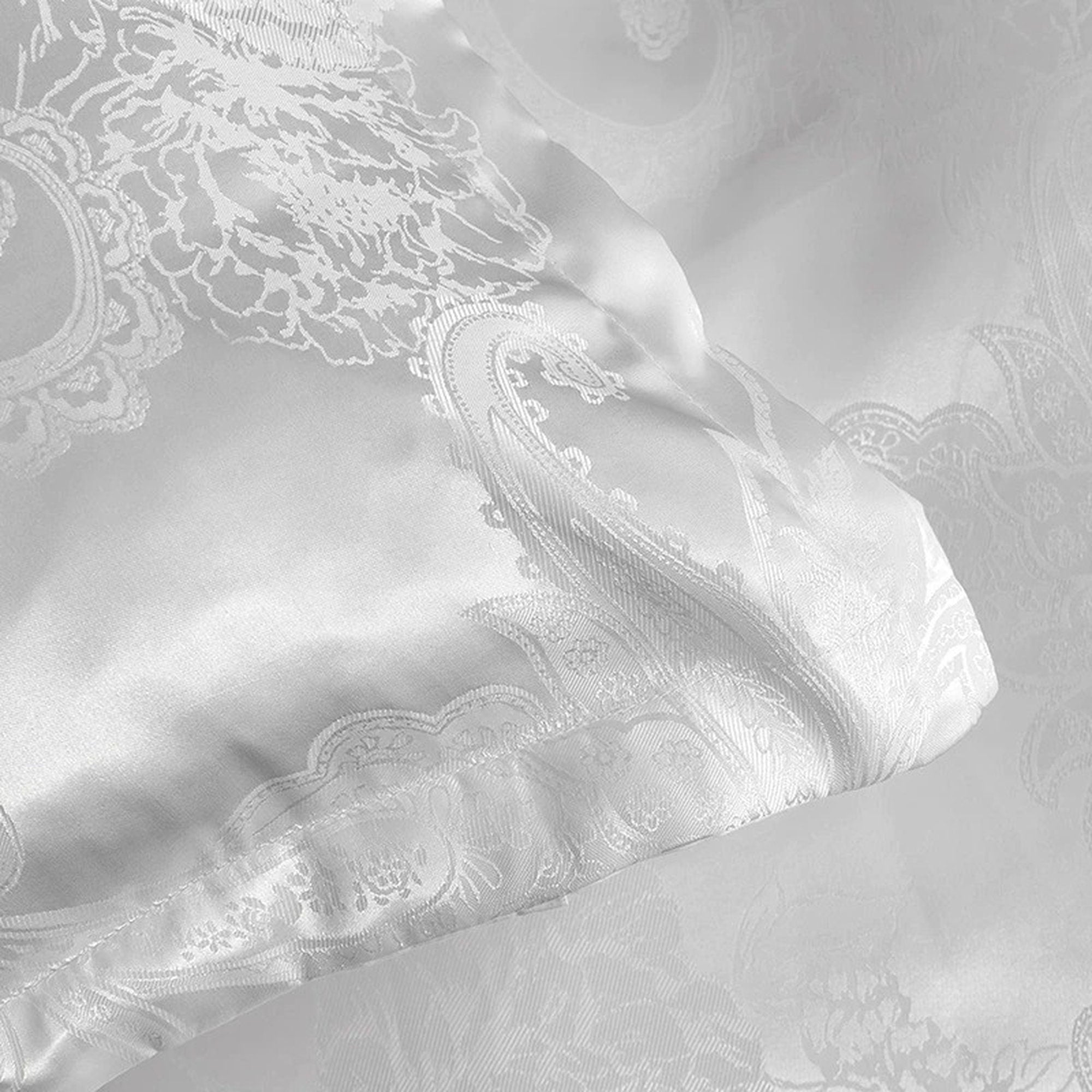 daintyduvet Luxury Damask Bedding made with Silky Jacquard Fabric, White Duvet Cover Set, Designer Bedding, Aesthetic Duvet King Queen Full Twin