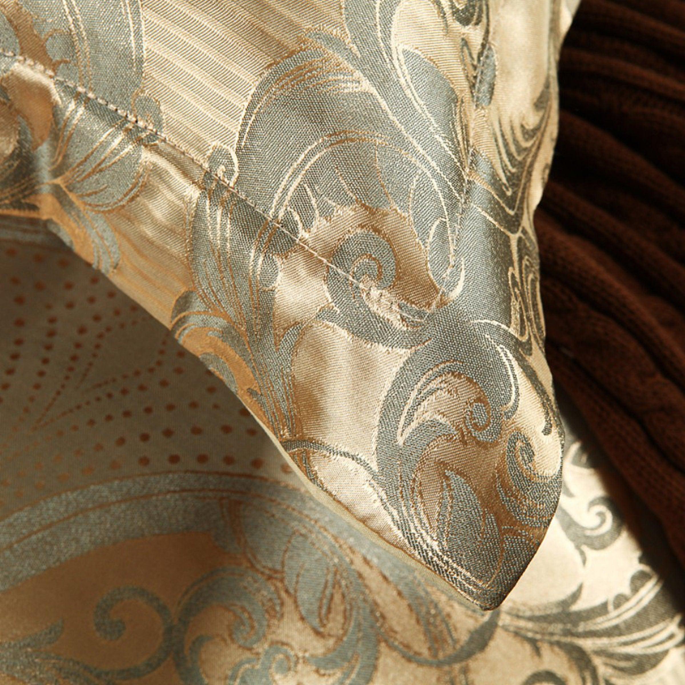 daintyduvet Luxury Gold Duvet Cover Set, Jacquard Fabric Aesthetic Bedding Decorative, Embroidered Bedding Set
