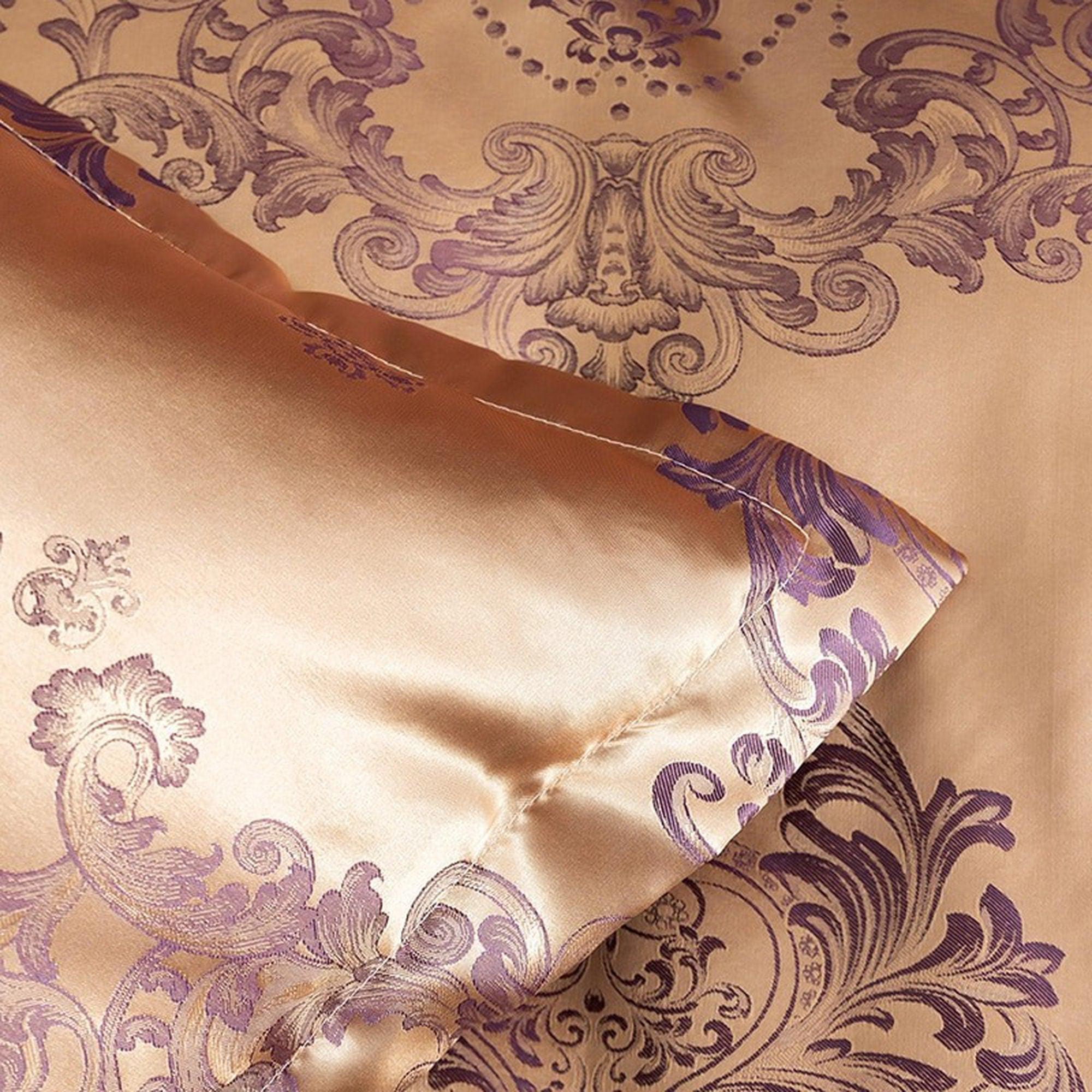 daintyduvet Luxury Rose Gold Pink Bedding made with Silky Jacquard Fabric, Damask Duvet Cover Set, Designer Bedding, Aesthetic Duvet King Queen Full