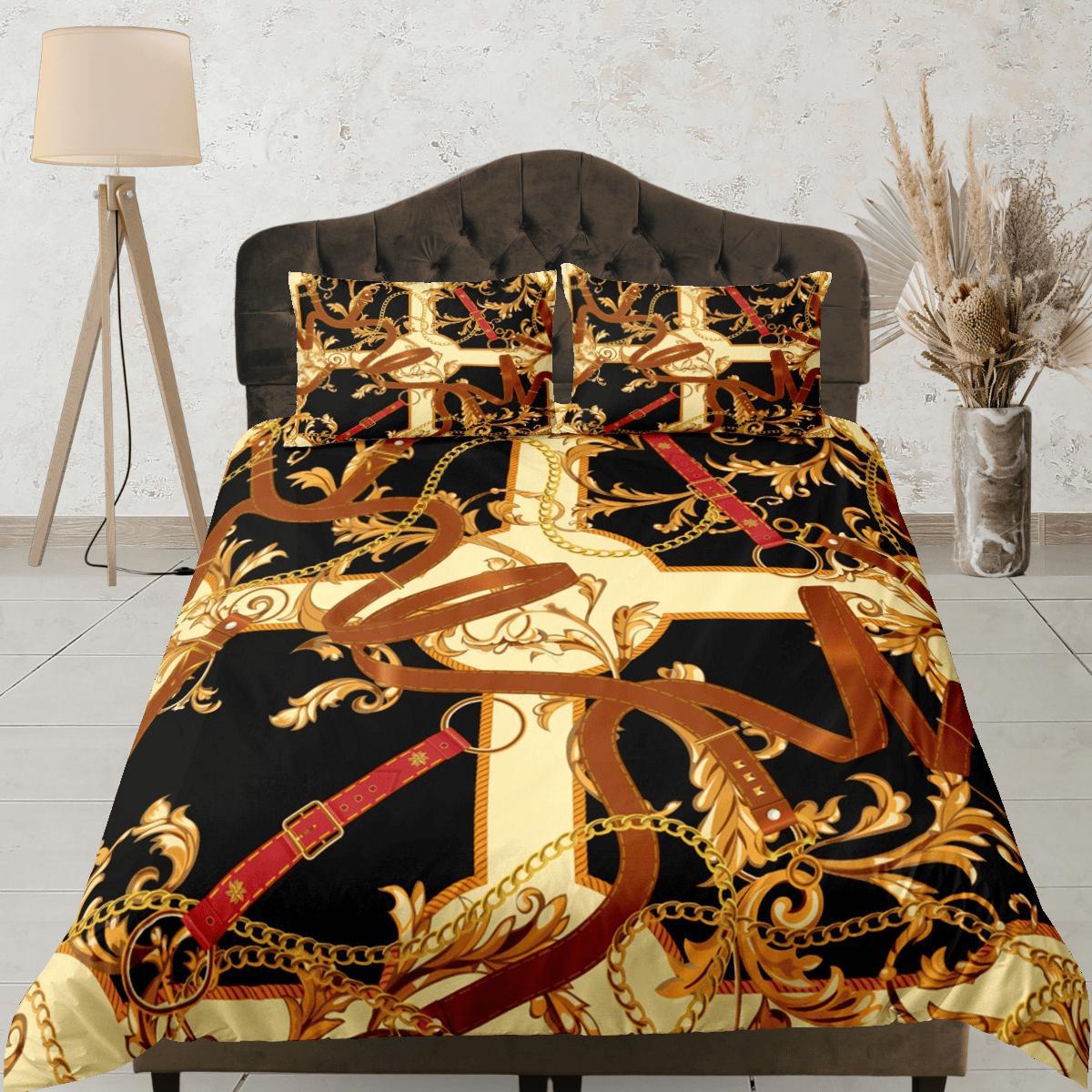 daintyduvet Mixed Baroque Luxury Duvet Cover Set Aesthetic Bedding Set Full Victorian Decor