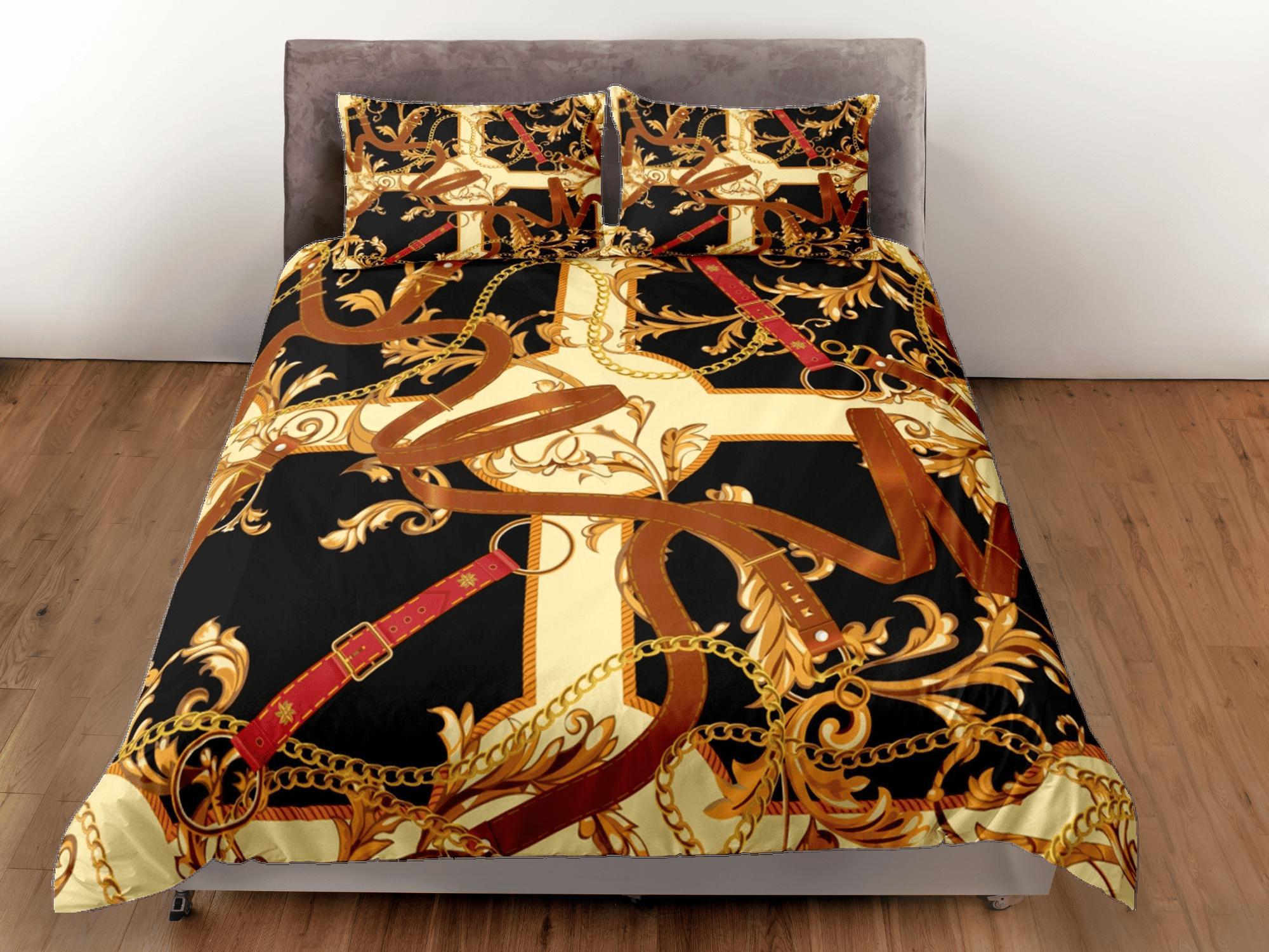 daintyduvet Mixed Baroque Luxury Duvet Cover Set Aesthetic Bedding Set Full Victorian Decor