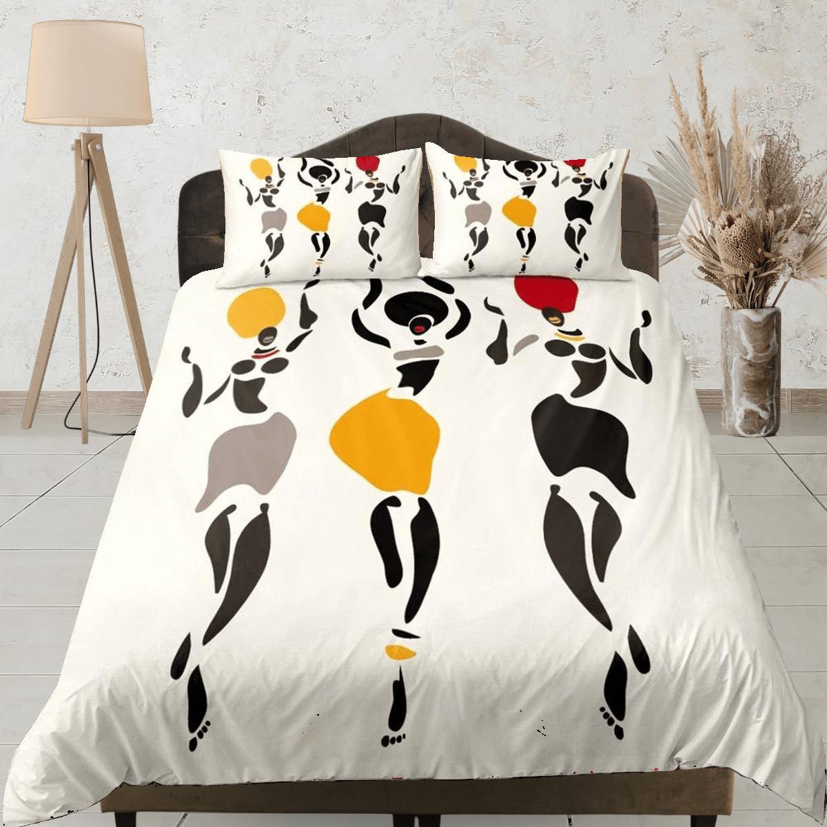 daintyduvet Modern african ladies bedding set duvet cover, boho bedding set african american heritage, afrocentric designer bedding, south african gift