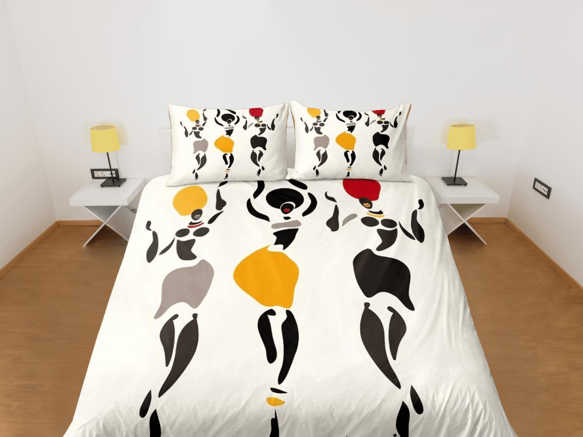 daintyduvet Modern african ladies bedding set duvet cover, boho bedding set african american heritage, afrocentric designer bedding, south african gift