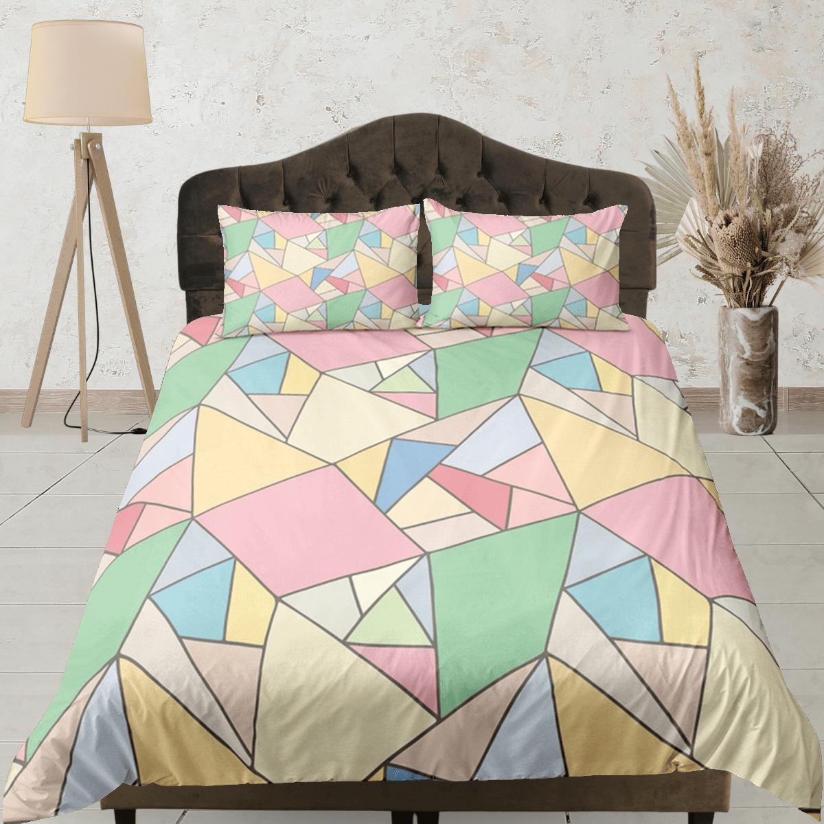 daintyduvet Modern Geometric Rainbow Duvet Cover Colorful Dorm Bedding Set Full Abstract Design King Duvet Cover Queen Duvet Bedspread