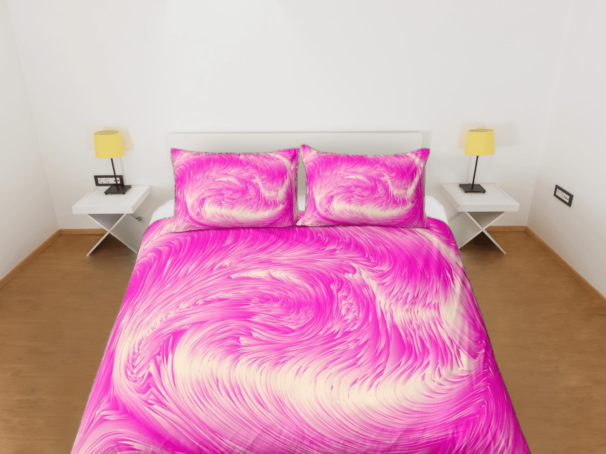 daintyduvet Pink contemporary bedroom set aesthetic duvet cover, marble abstract art room decor boho chic bedding set full king queen