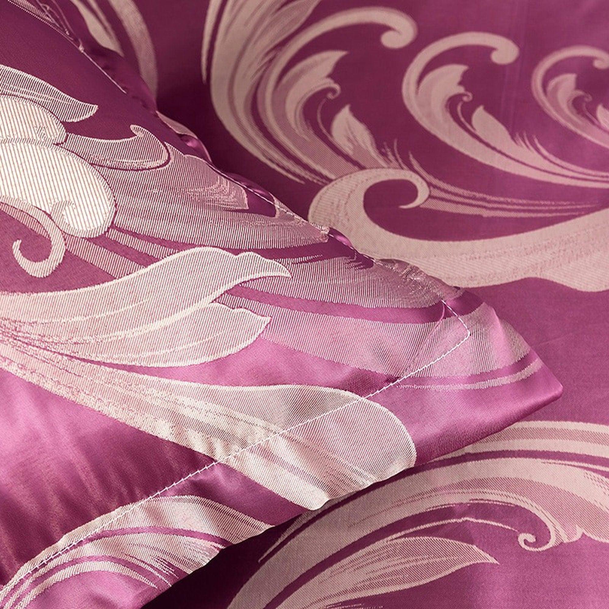 daintyduvet Rouge Pink Luxury Bedding made with Silky Jacquard Fabric, Damask Duvet Cover Set, Designer Bedding, Aesthetic Duvet King Queen Full Twin