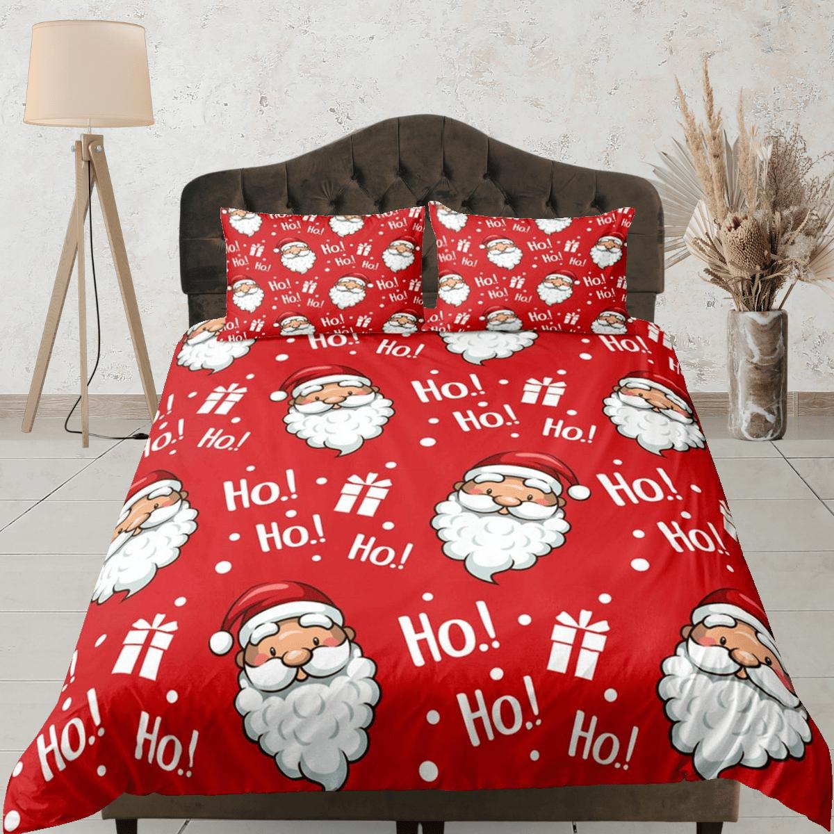 daintyduvet Santa Claus Laugh Christmas bedding & pillowcase holiday gift red duvet cover king queen full twin toddler bedding baby Christmas farmhouse