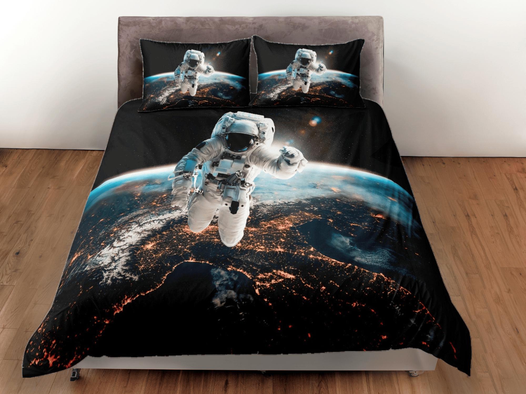 daintyduvet Sci Fi Galaxy Space Astronaut Duvet Cover Set Bedspread Kids Bedding & Pillowcase