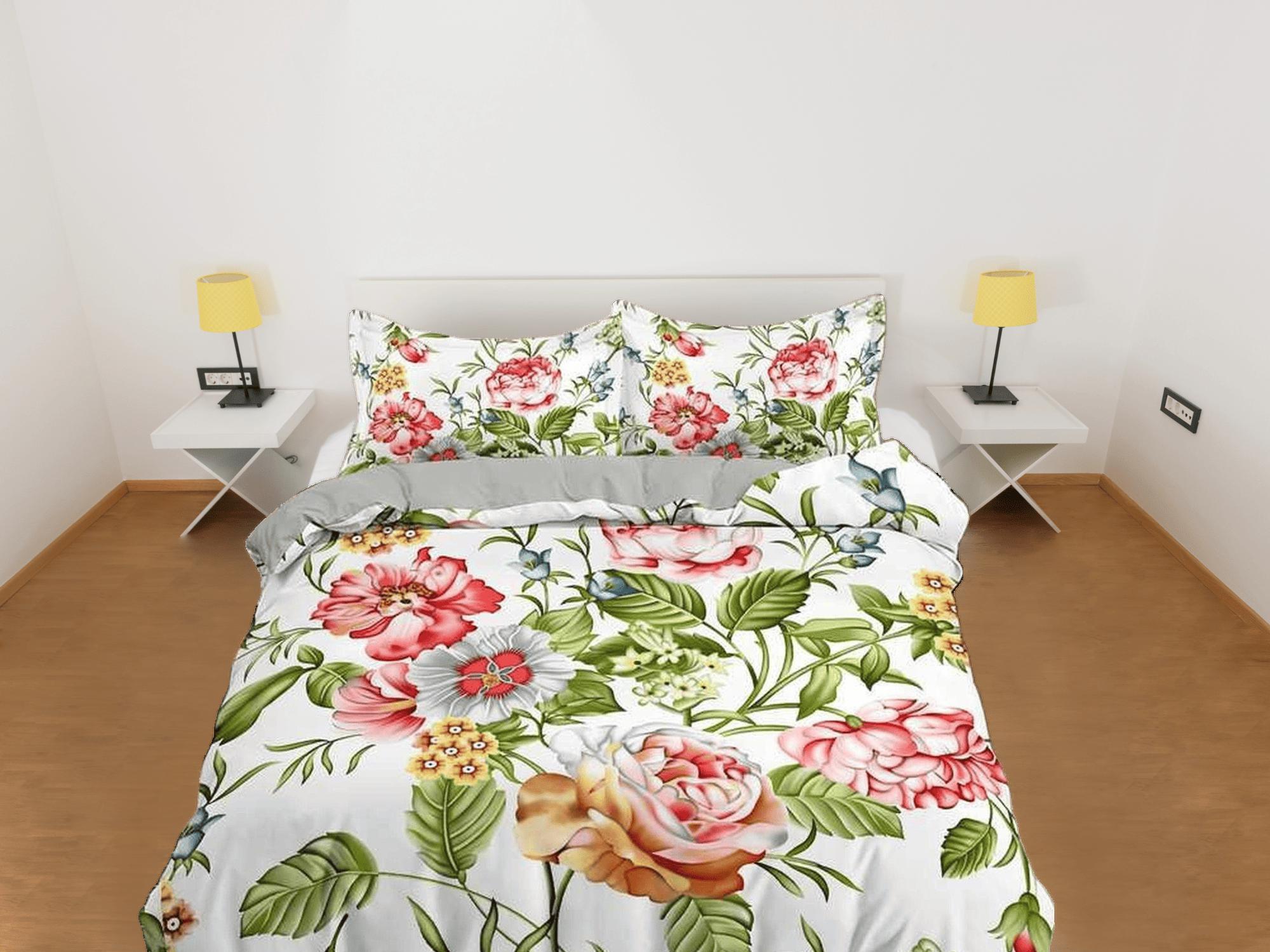 daintyduvet Shabby chic bedding floral duvet cover, teen girl bedroom, baby girl crib bedding boho maximalist bedspread aesthetic bedding