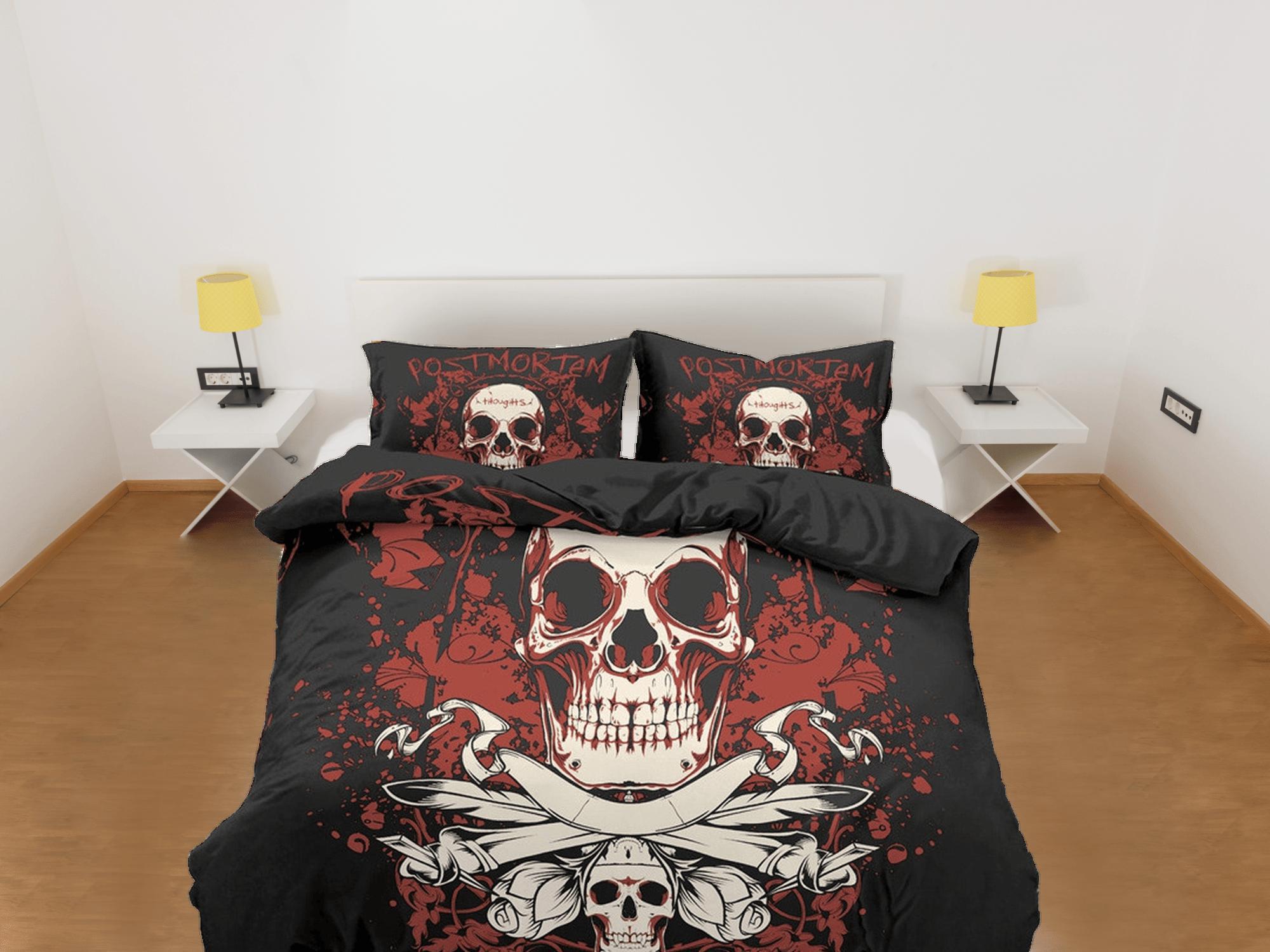 daintyduvet Skull in Flames Black Duvet Cover Set Bedspread, Dorm Bedding with Pillowcase