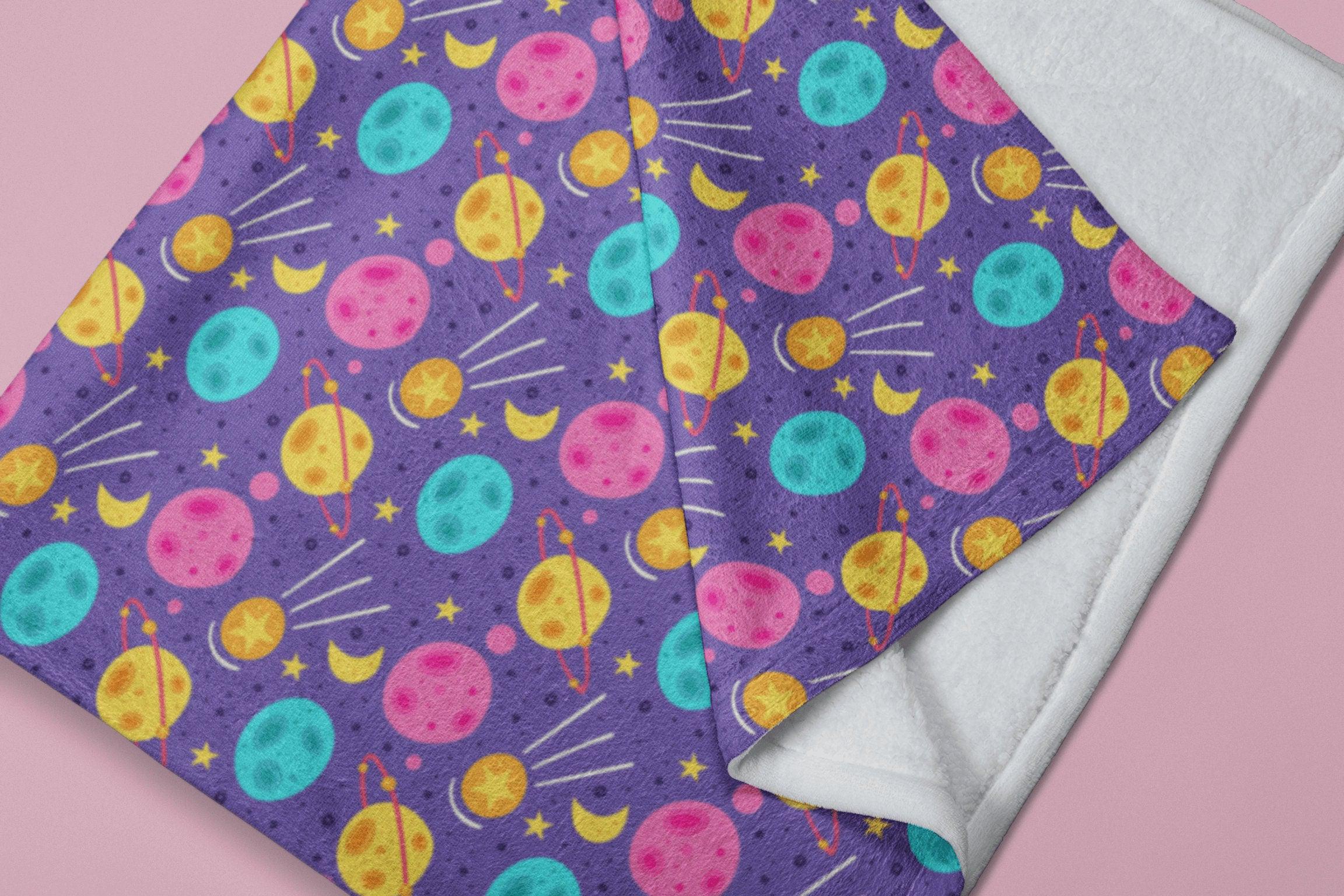 daintyduvet Space Galaxy Planets Comets Moon Soft Fluffy Velvet Flannel Fleece Throw Blanket