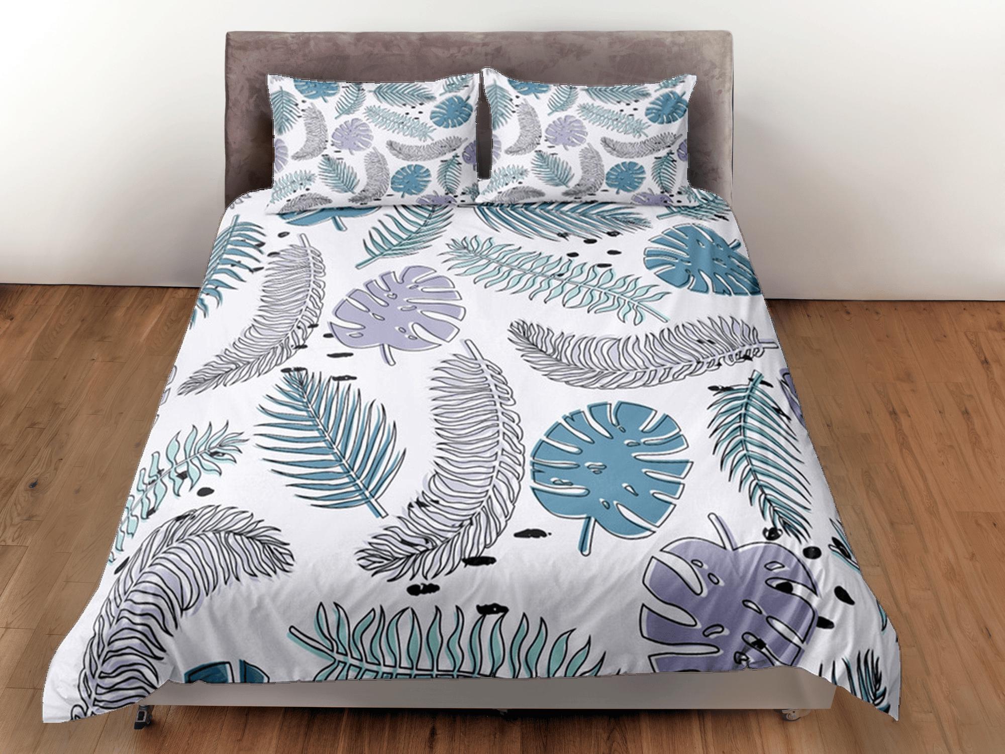 daintyduvet Tropical Duvet Cover Set Botanical, Bedspread Dorm Bedding, Summer Bedroom