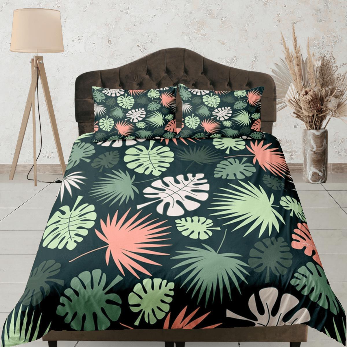 daintyduvet Tropical Green Duvet Cover Set, Bedspread Dorm Bedding Set, Summer Bedroom