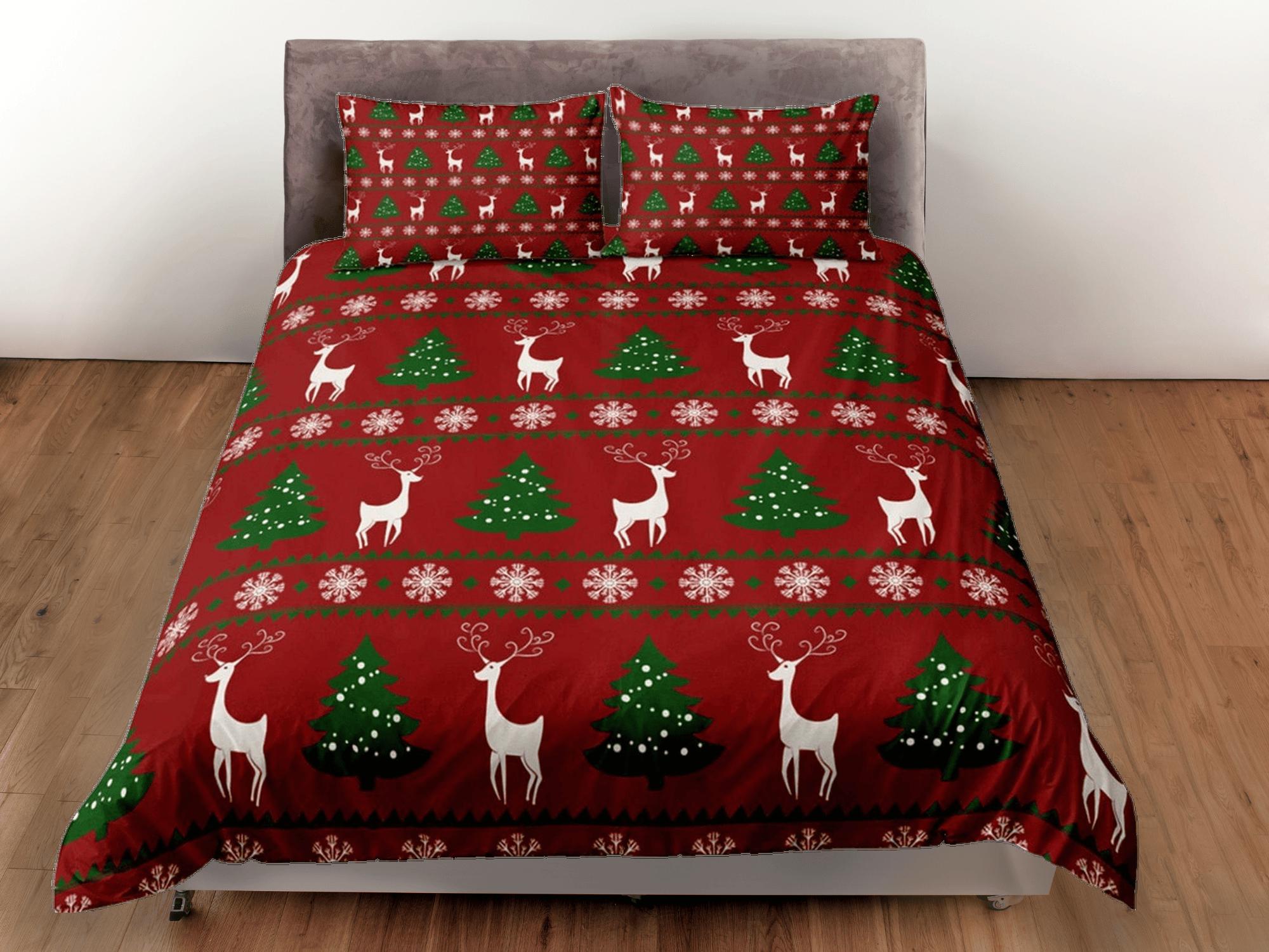 daintyduvet Ugly christmas sweater inspired duvet cover set christmas full size bedding & pillowcase, college bedding, crib toddler bedding holiday gift