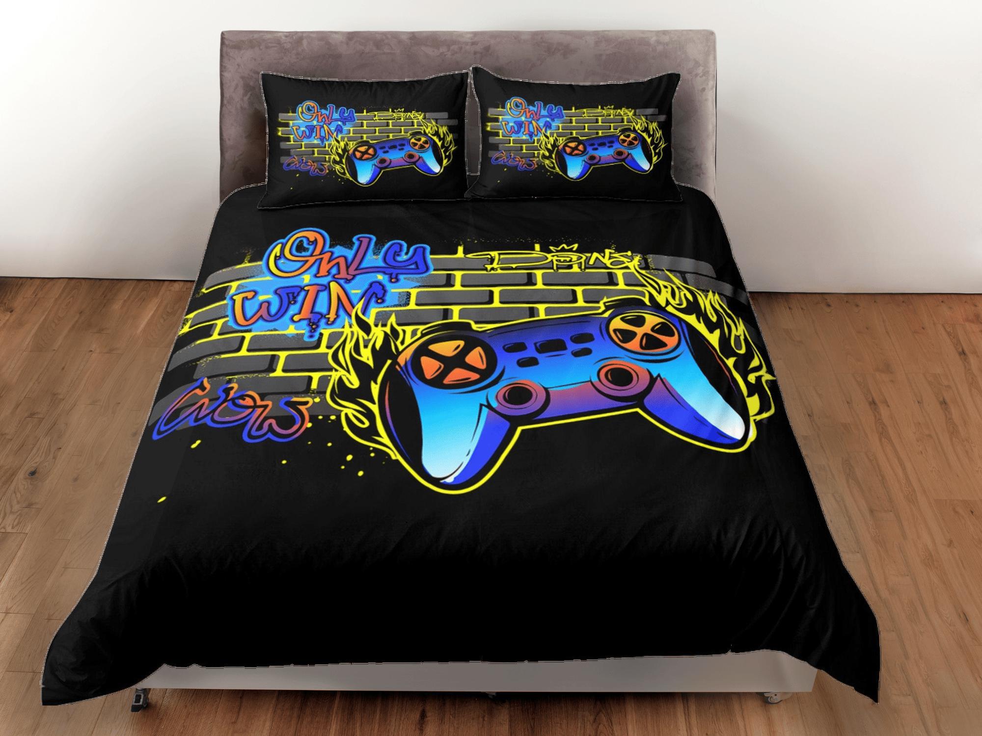 daintyduvet Video Game Duvet Cover Set Colorful Bedspread for Boys, Dorm Bedding Pillowcase
