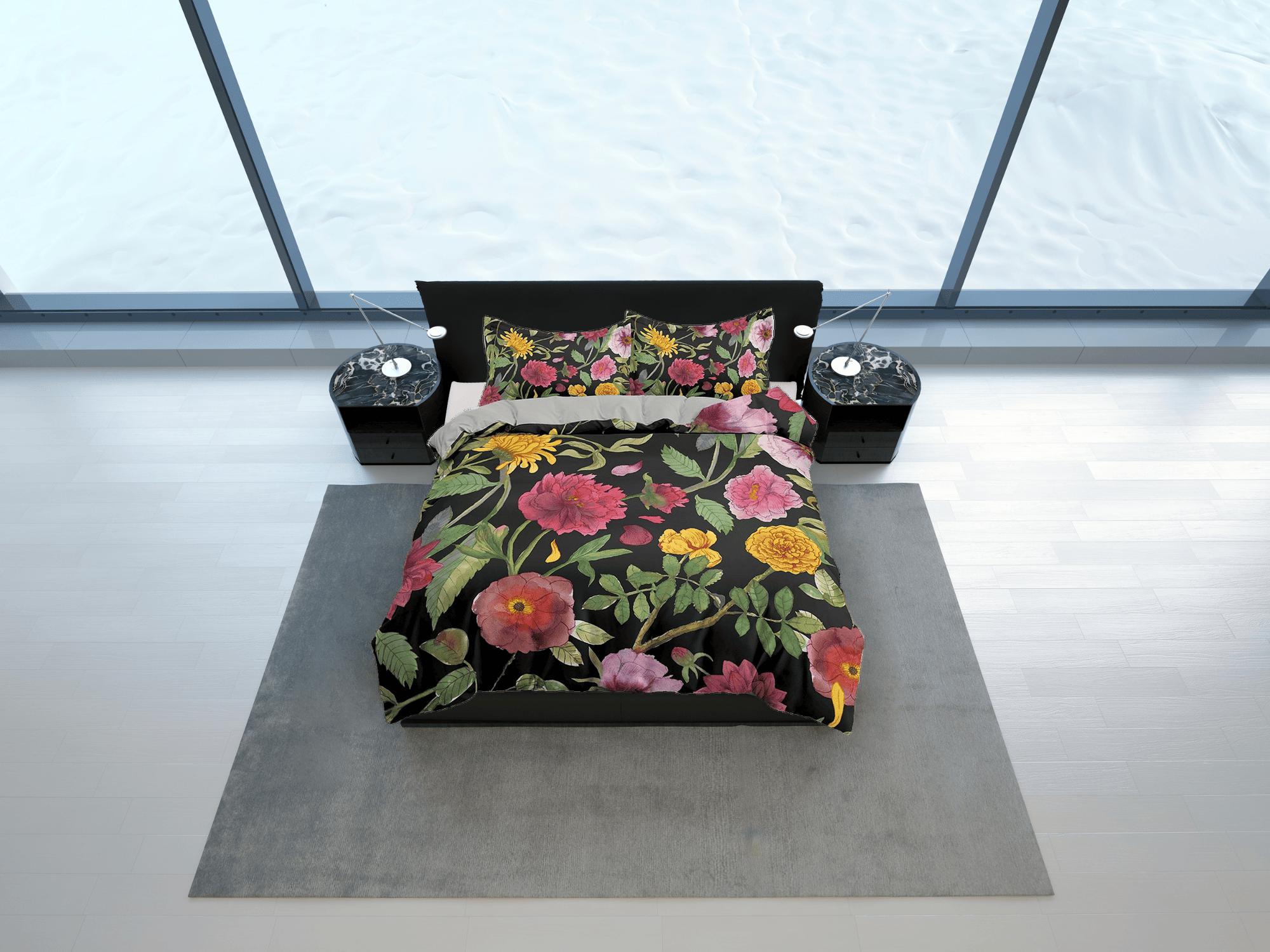 daintyduvet Vintage biophilic bedding, floral printed duvet cover queen, king, boho duvet, designer bedding, aesthetic bedding, maximalist decor
