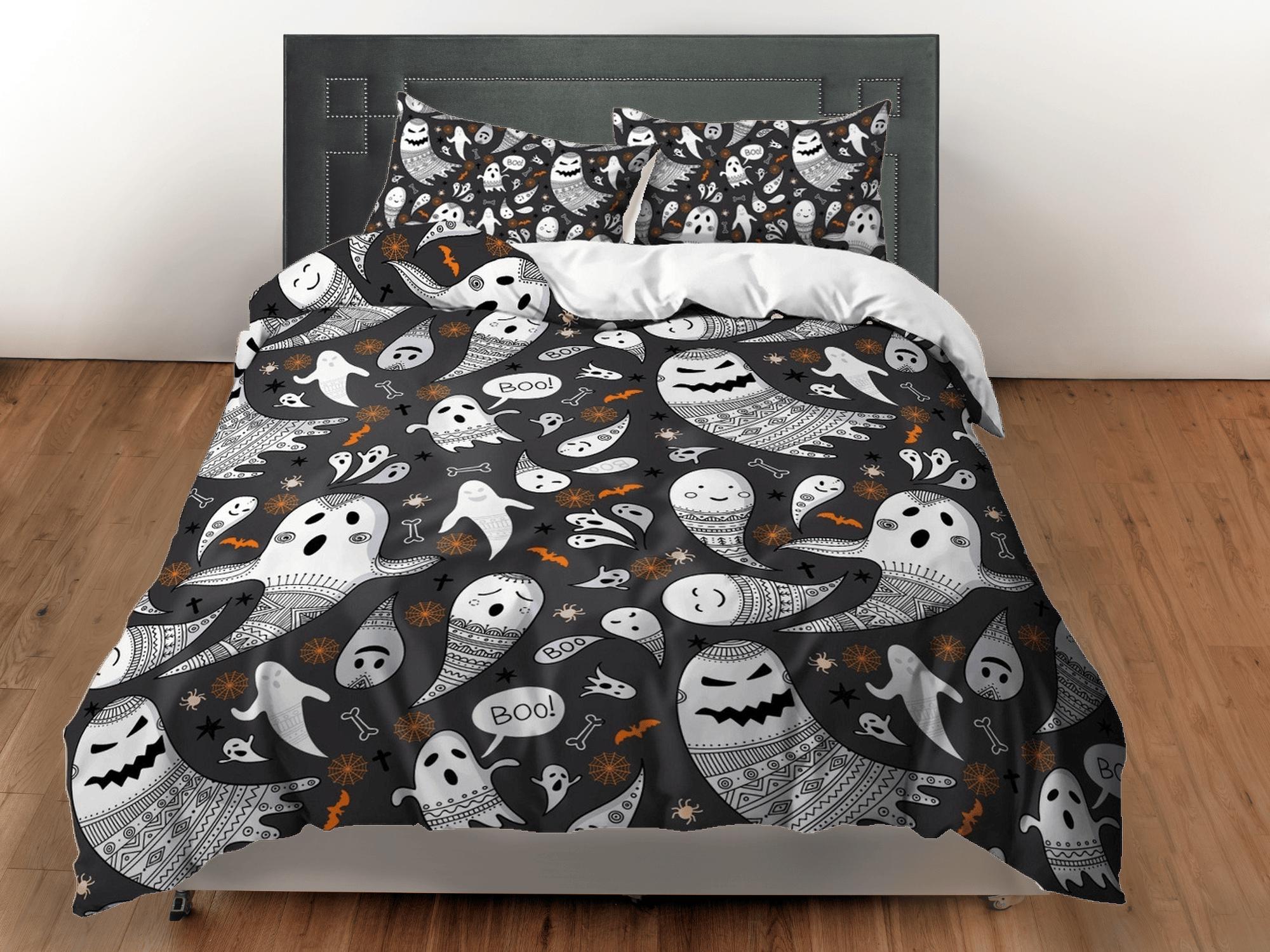 daintyduvet Voo doo ghost halloween bedding & pillowcase, duvet cover, dorm bedding, halloween decor goth bedding, halloween gift, toddler bedding
