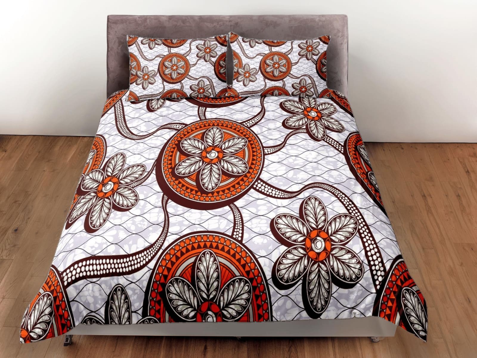 African floral bedding set duvet cover, boho bedding set african ethnic tribal designs, afrocentric designer bedding, sout…