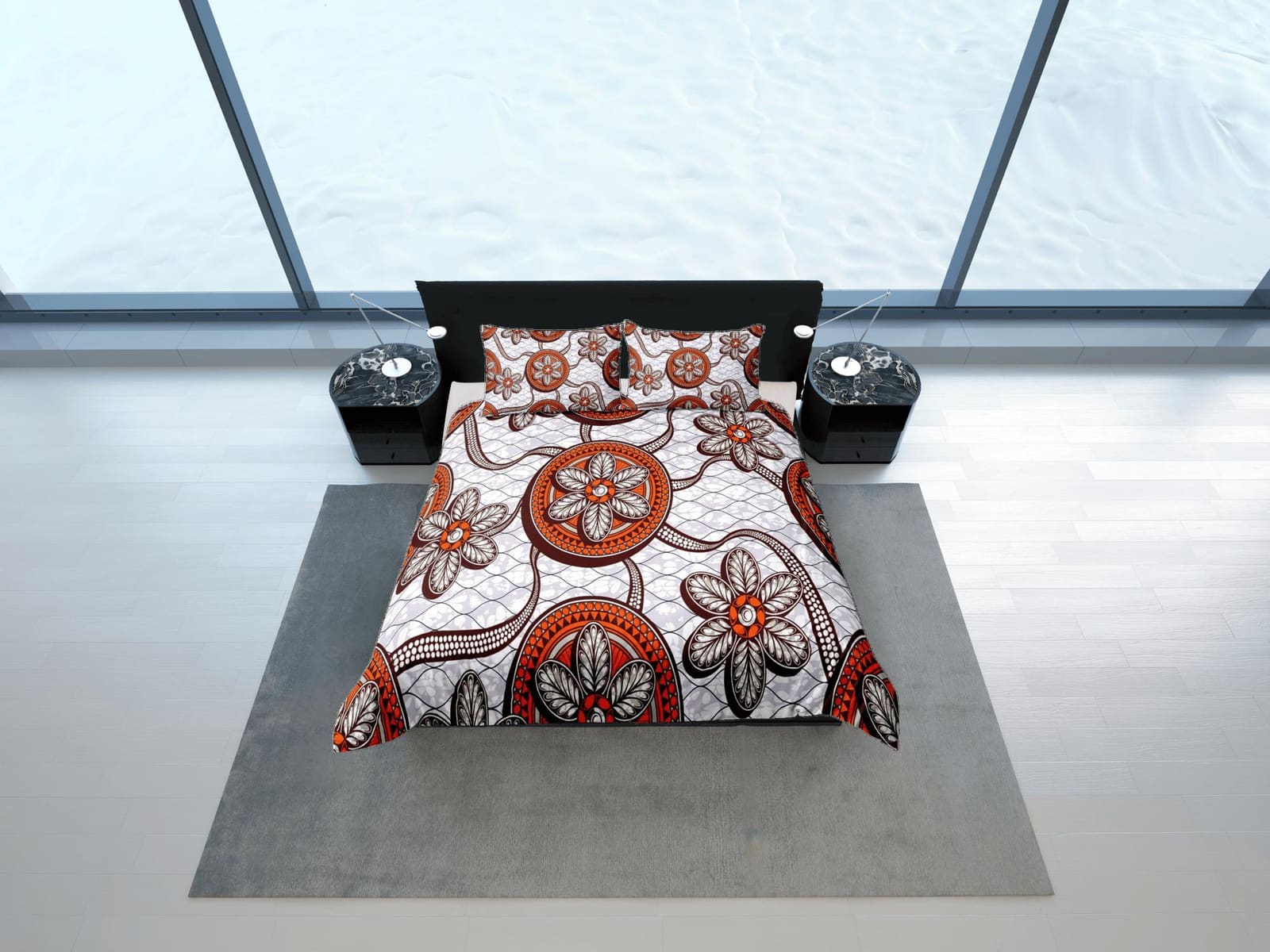 African floral bedding set duvet cover, boho bedding set african ethnic tribal designs, afrocentric designer bedding, sout…