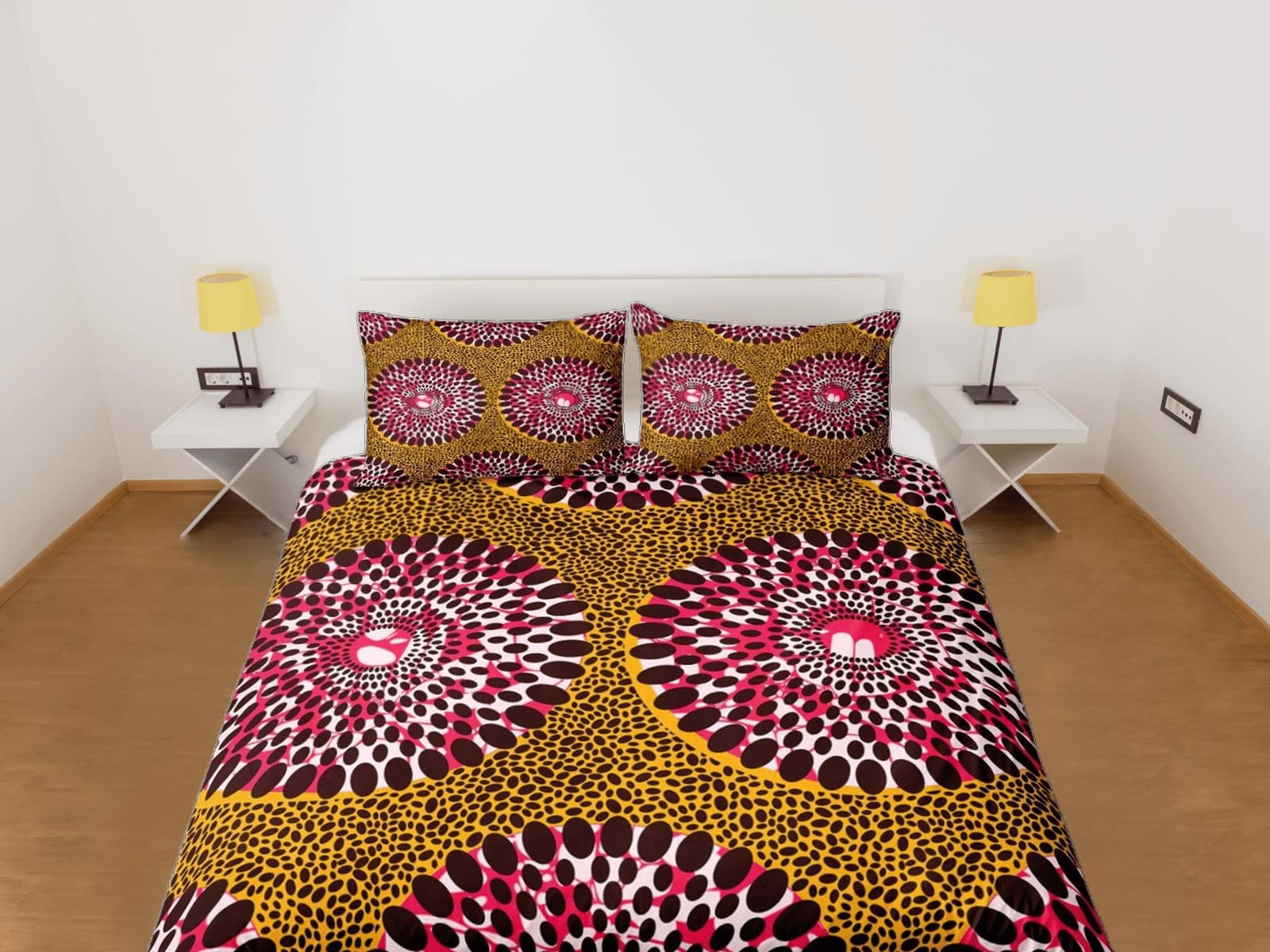 African geometric polka dot bedding set duvet cover, boho bedding, ethnic tribal designs, afrocentric designer bedding, so…