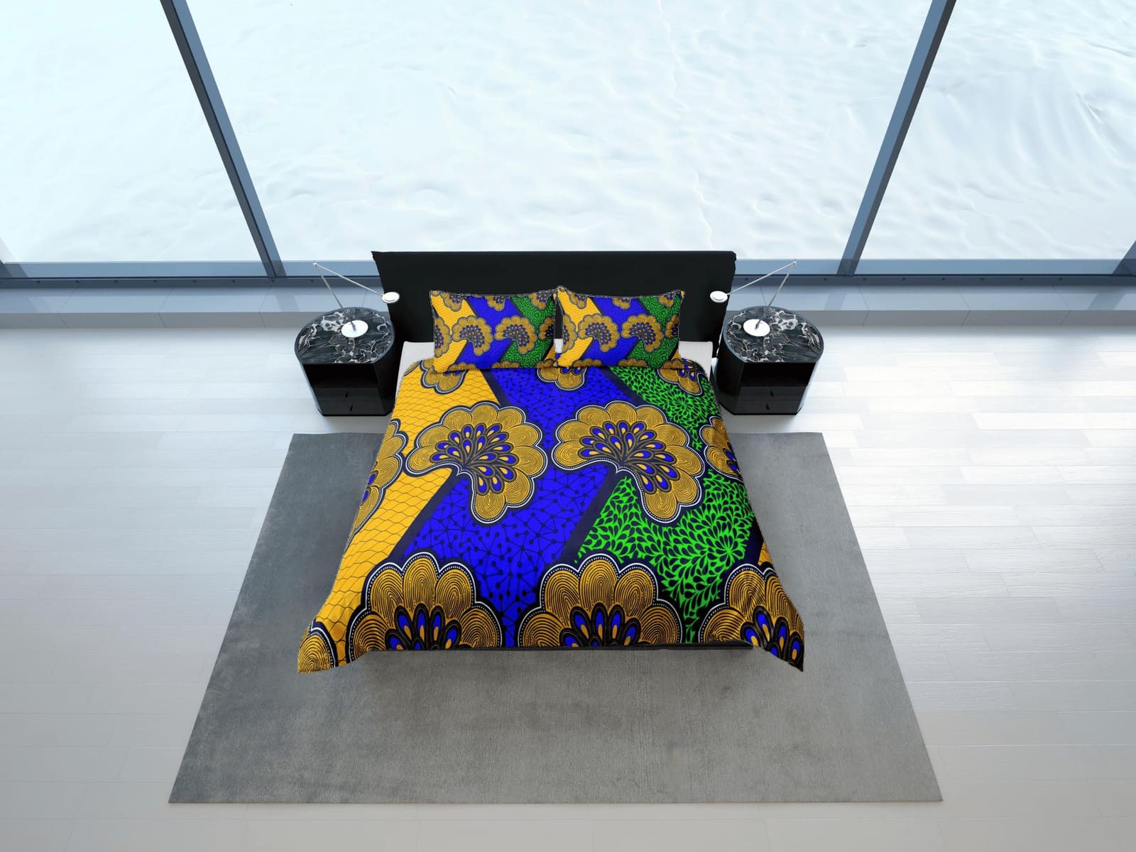 African paisley colorful bedding set duvet cover, boho bedding, ethnic tribal designs, afrocentric designer bedding, south…
