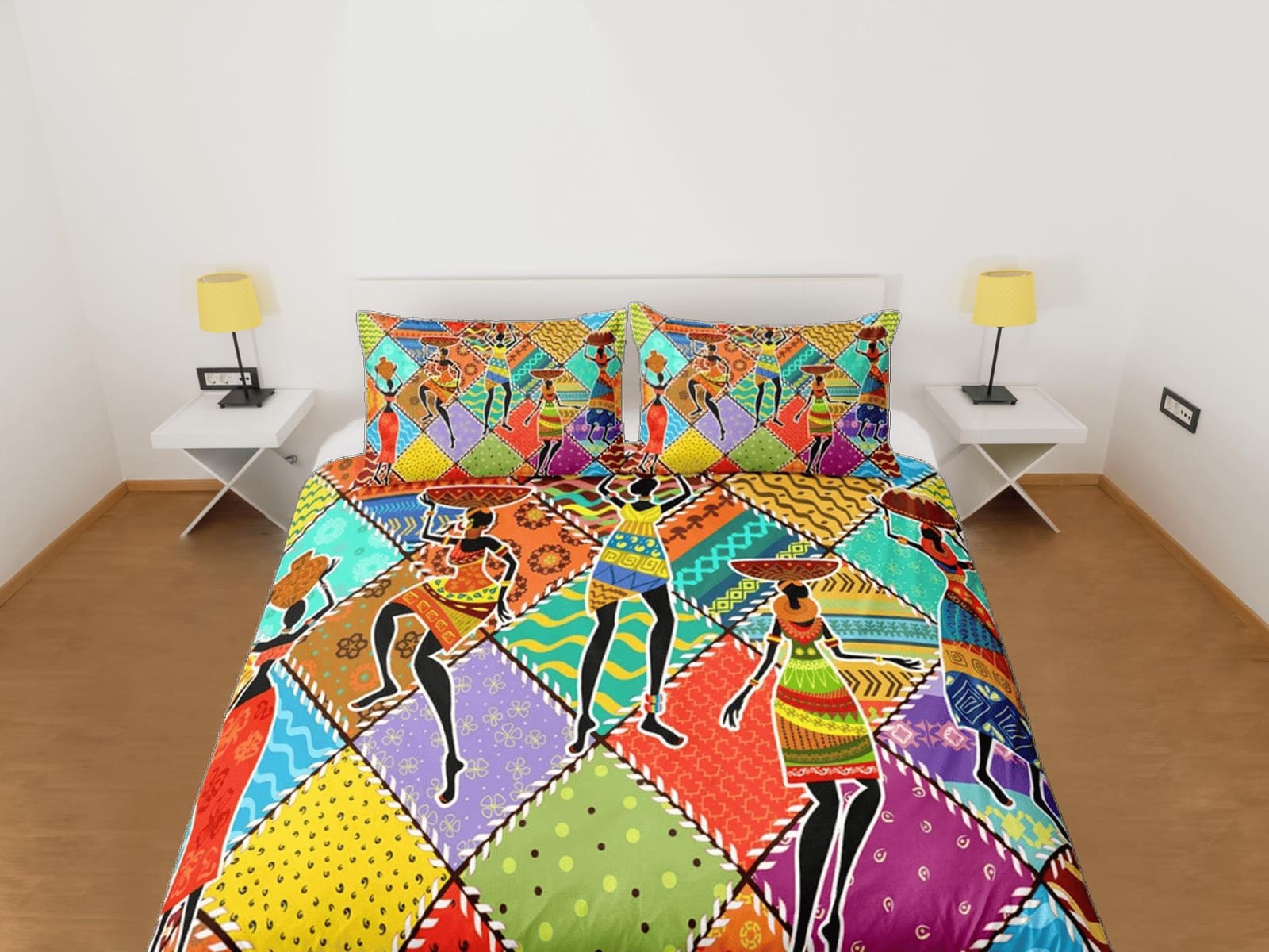 African women patchwork bedding set duvet cover, boho bedding set, ethnic tribal designs, afrocentric designer bedding, so…