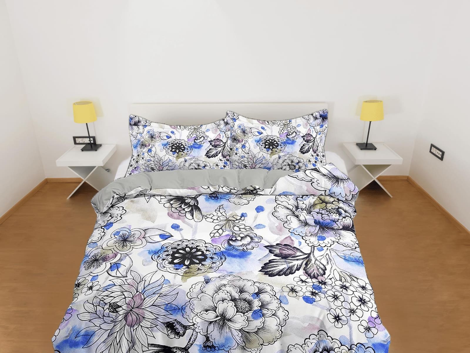 Artistic floral duvet cover colorful bedding, teen girl bedroom, baby girl crib bedding boho maximalist bedspread aestheti…