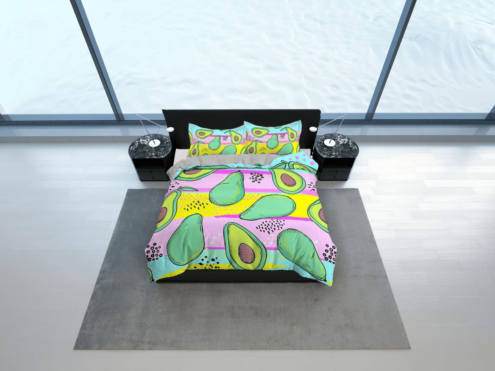 Avocado Bright Colored Toddler Bedding, Unique Duvet Cover for Nursery, Crib Bedding & Pillowcase, Baby Zipper Bedding, Ki…