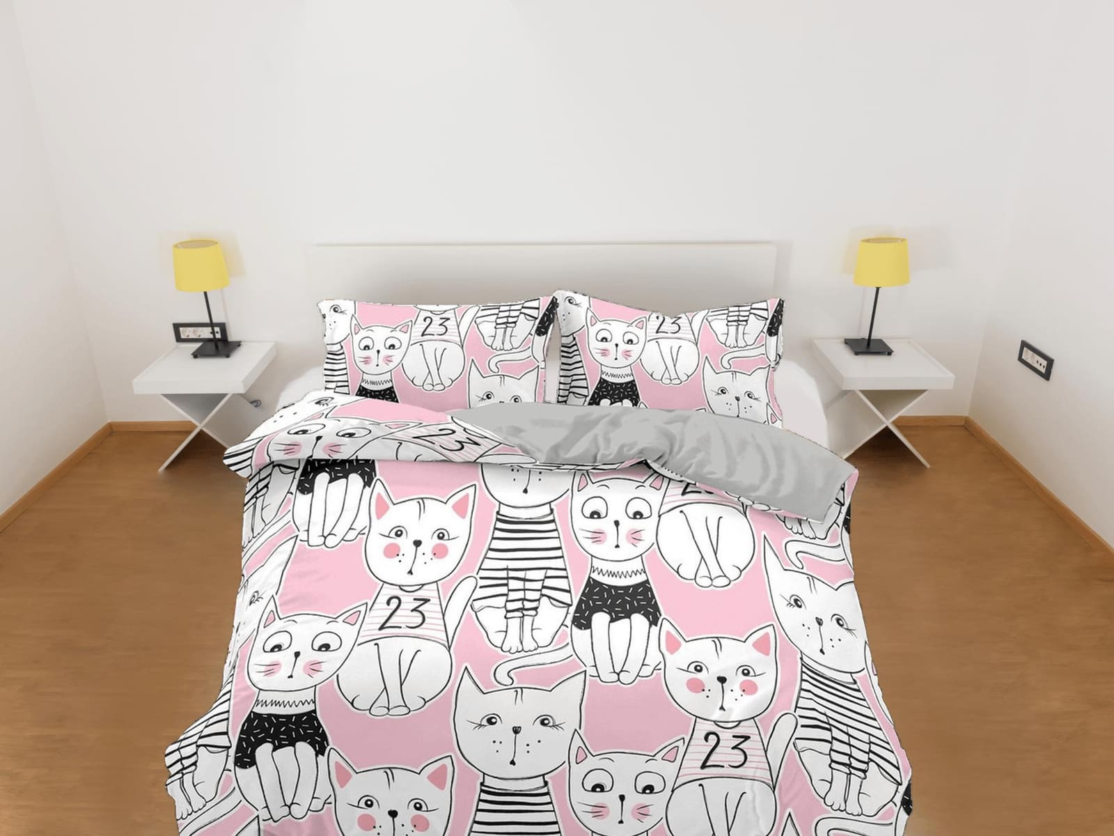 Awkward funny cat bedding, toddler bedding, kids duvet cover set, gift for cat lovers, baby bedding, baby shower gift, pin…