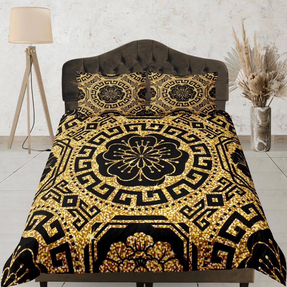 Baroque Gold Luxury Duvet Cover Set Aesthetic Bedding Set Full Victorian Decor