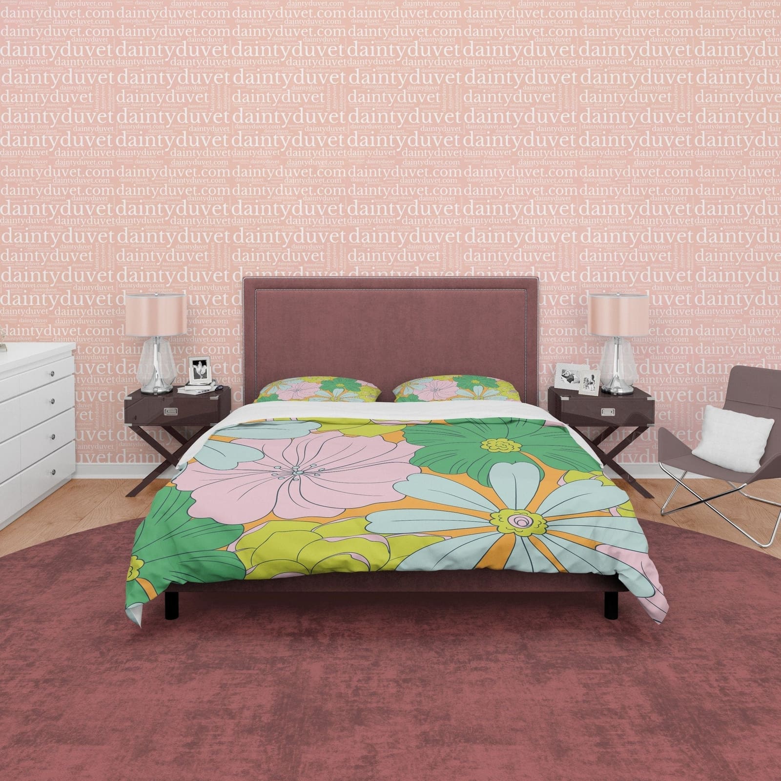 Beautiful Flower Boho Bedding Colorful Duvet Cover Bohemian Bedroom Set, Unique Blanket Cover Floral Quilt Cover, Aestheti…