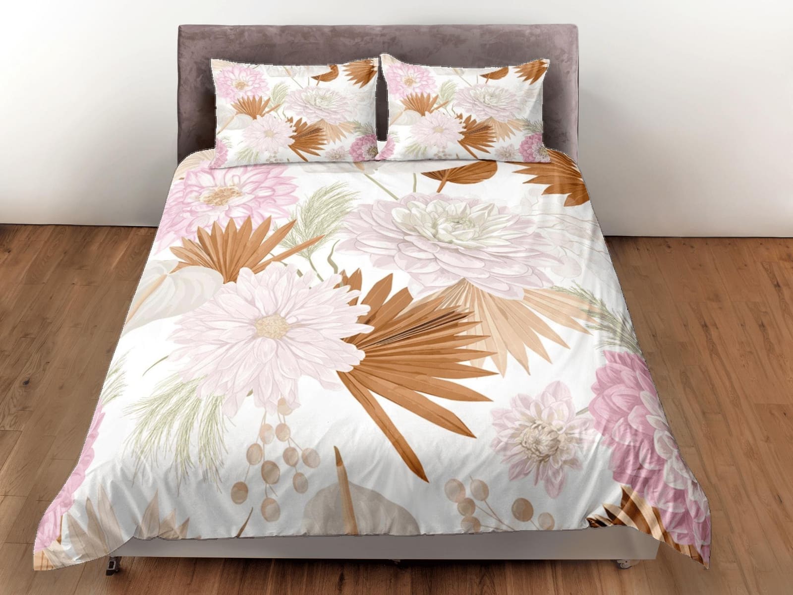 Bohemian pink floral duvet cover colorful bedding, teen girl bedroom, baby girl crib bedding boho maximalist bedspread aes…